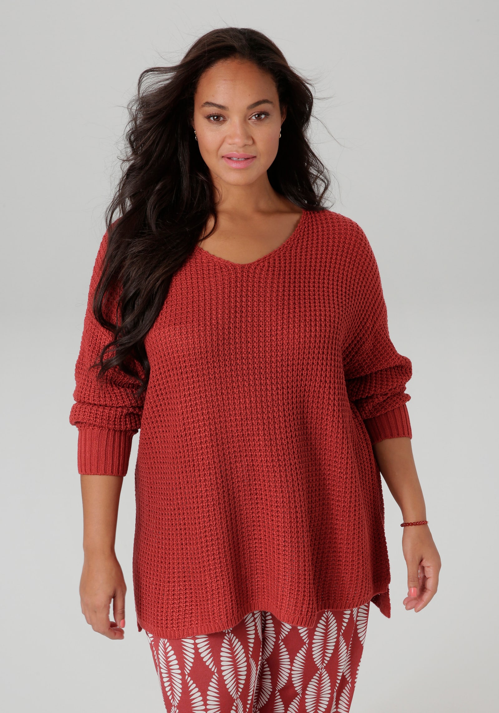 Aniston PLUS Strickpullover - rostrot