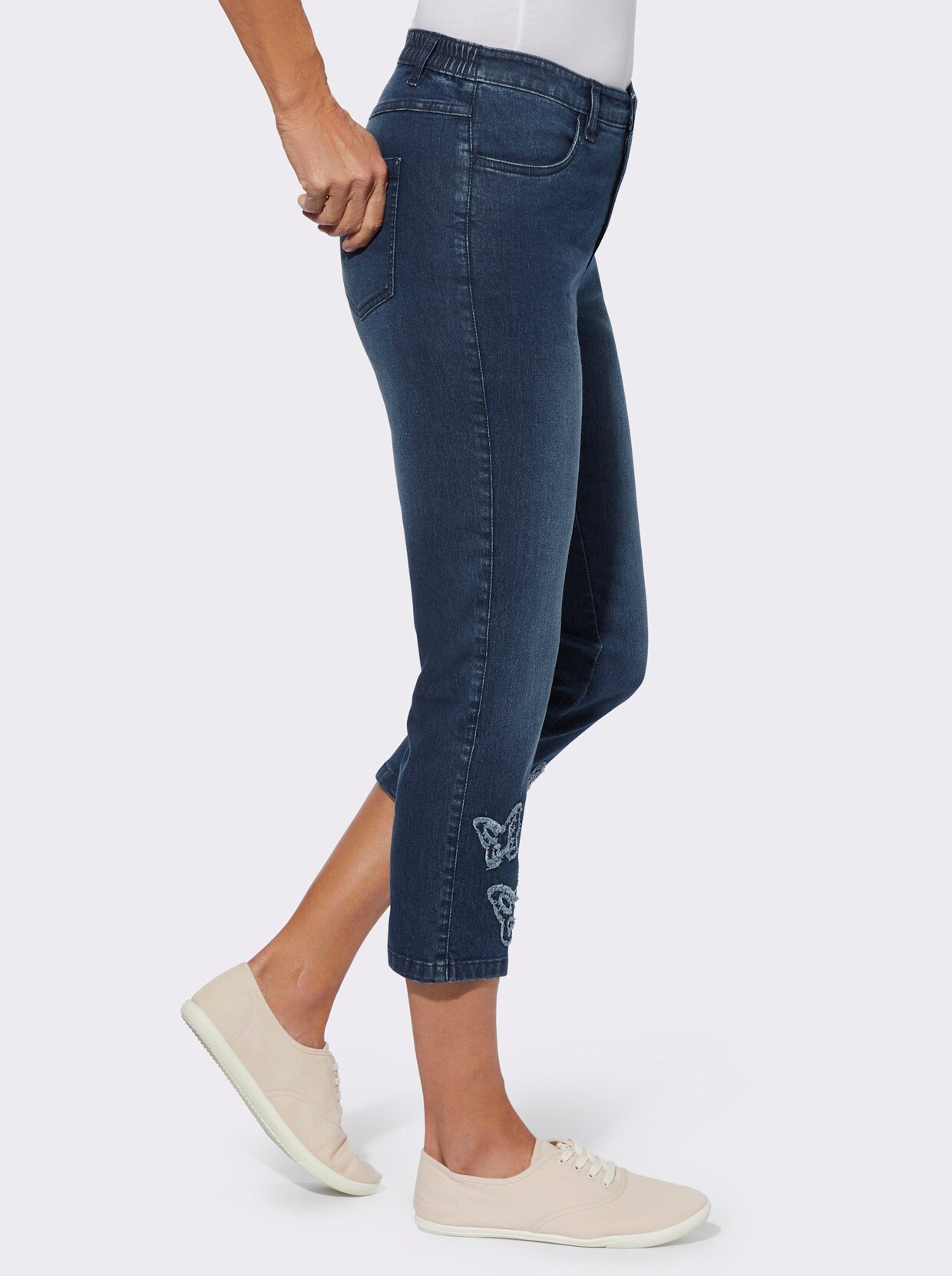 3/4-jeans - blue-stone-washed