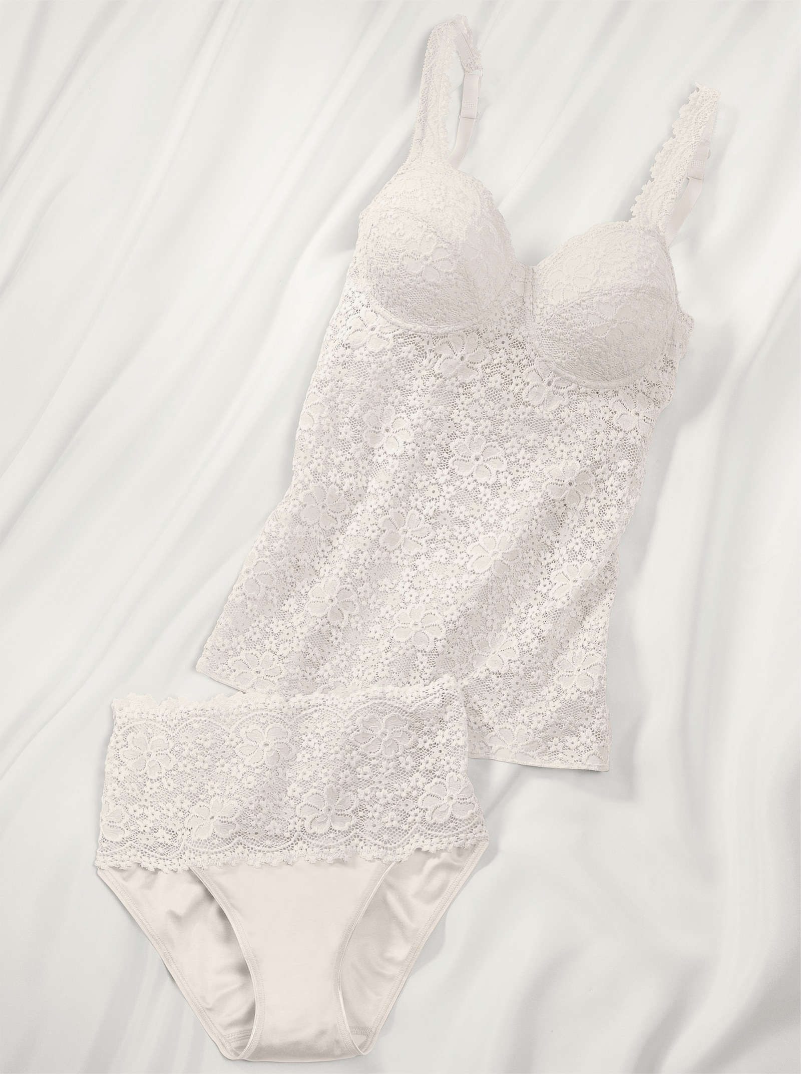 Nina von C. BH-Hemd aus transparenter Spitze vornee - champagner