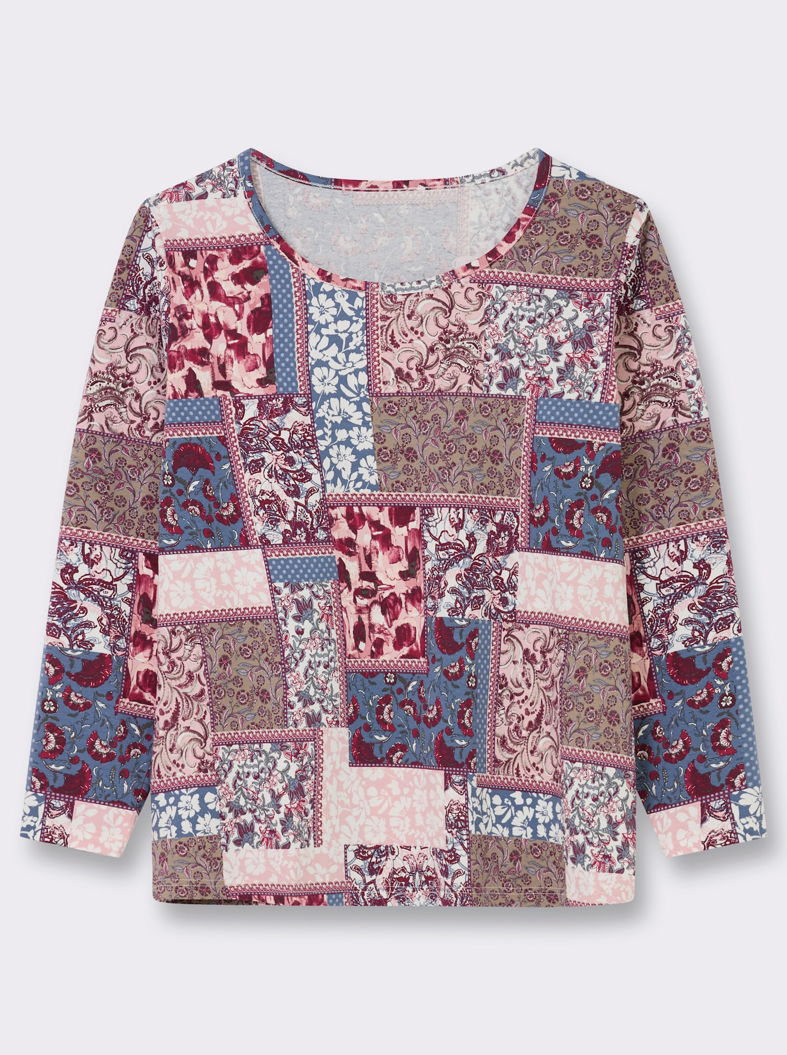 Print-Shirt - hortensie-taubenblau-bedruckt