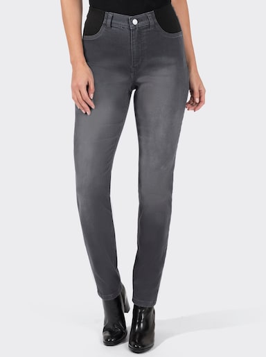 Jeans mit Stretch-Einsätzen - anthrazit-denim