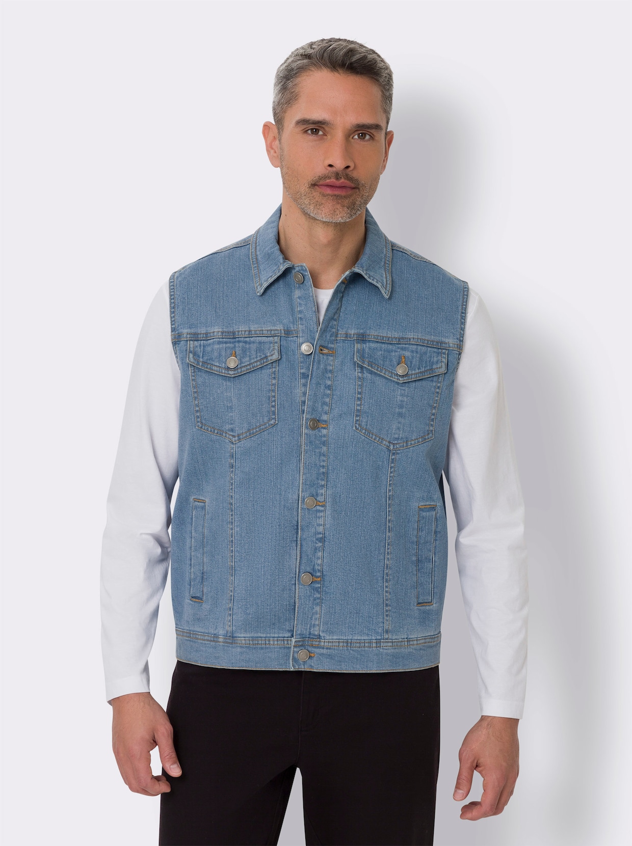 Jeansgilet - blue-bleached