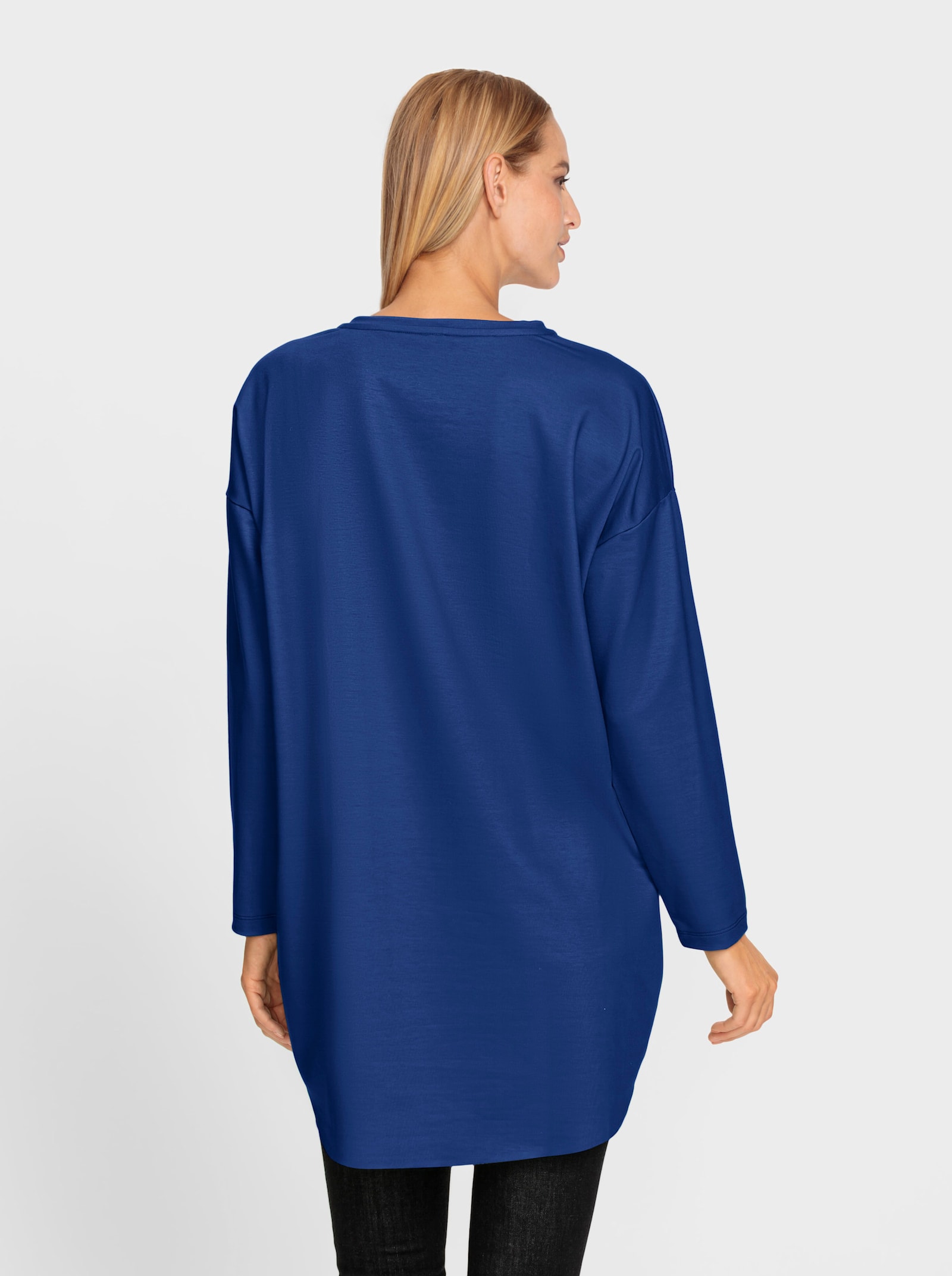 heine Longshirt mit Prägung - royalblau