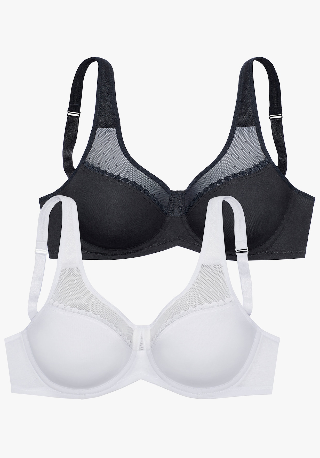 petite fleur Soutien-gorge minimiseur - blanc + noir