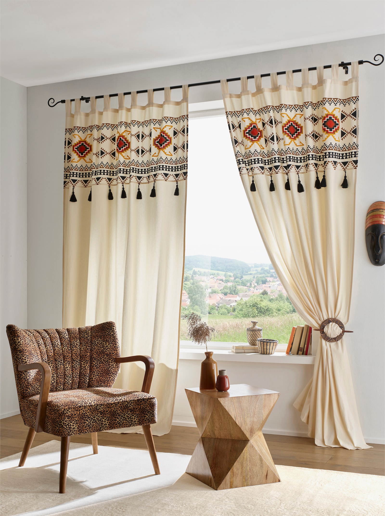 heine home gordijnen - naturel/bont