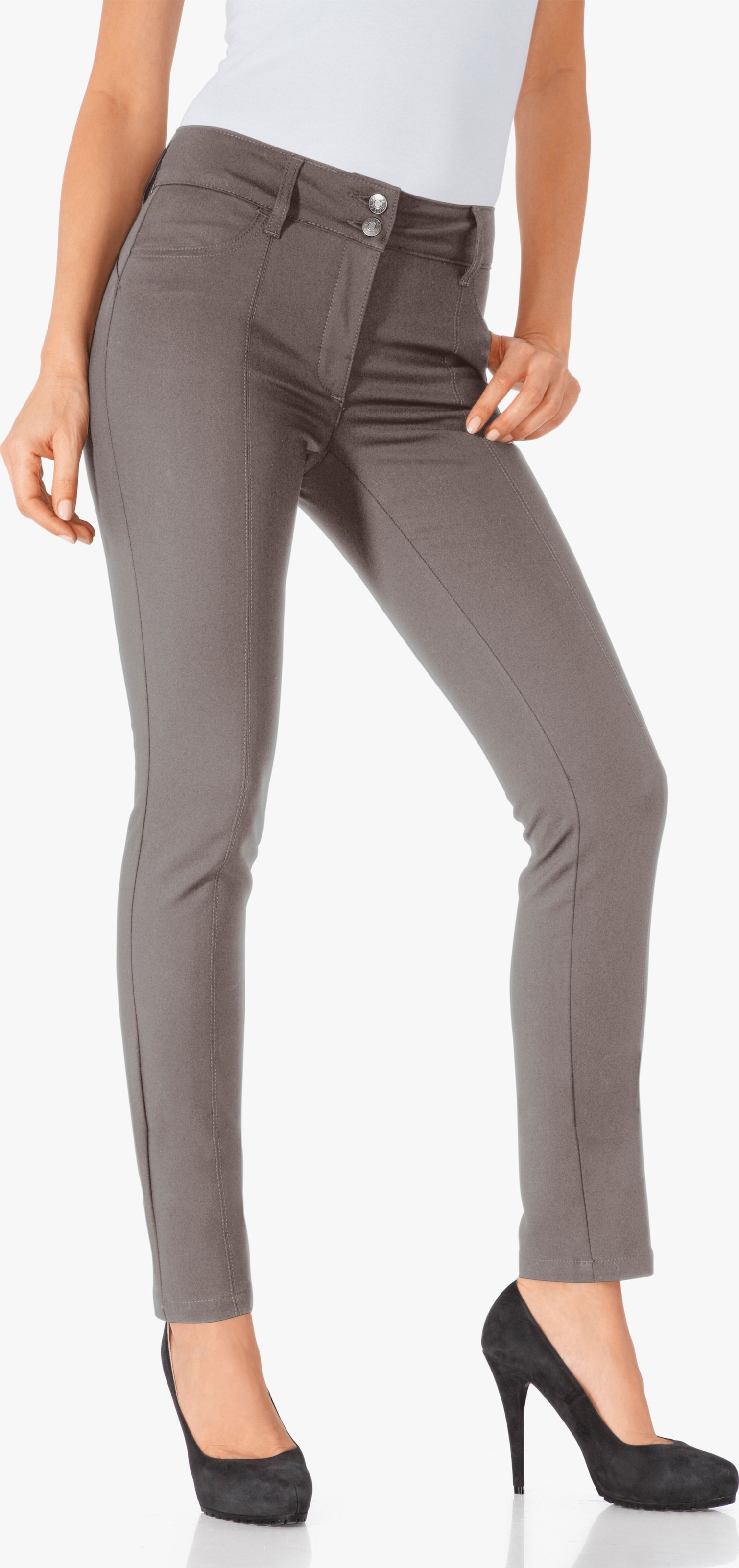 heine Pantalon skinny avec effet push-up - taupe
