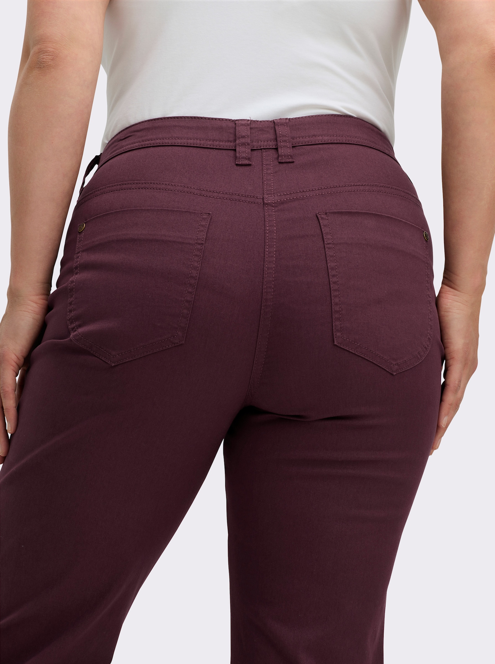 sheego Broek van twill - bordeaux