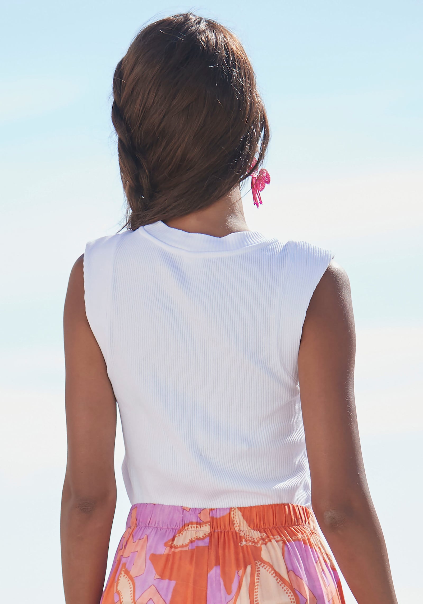 LASCANA ribtanktop - wit