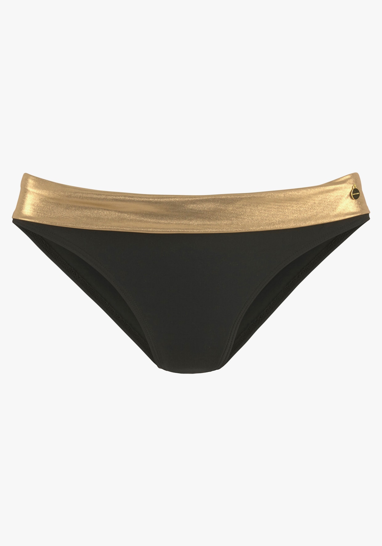 LASCANA Bikini-Hose - schwarz-goldfarben