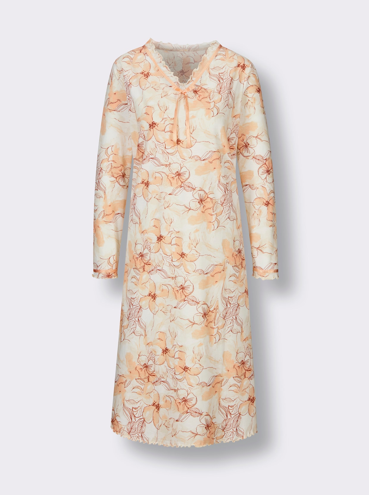 wäschepur Nachthemd - apricot geprint