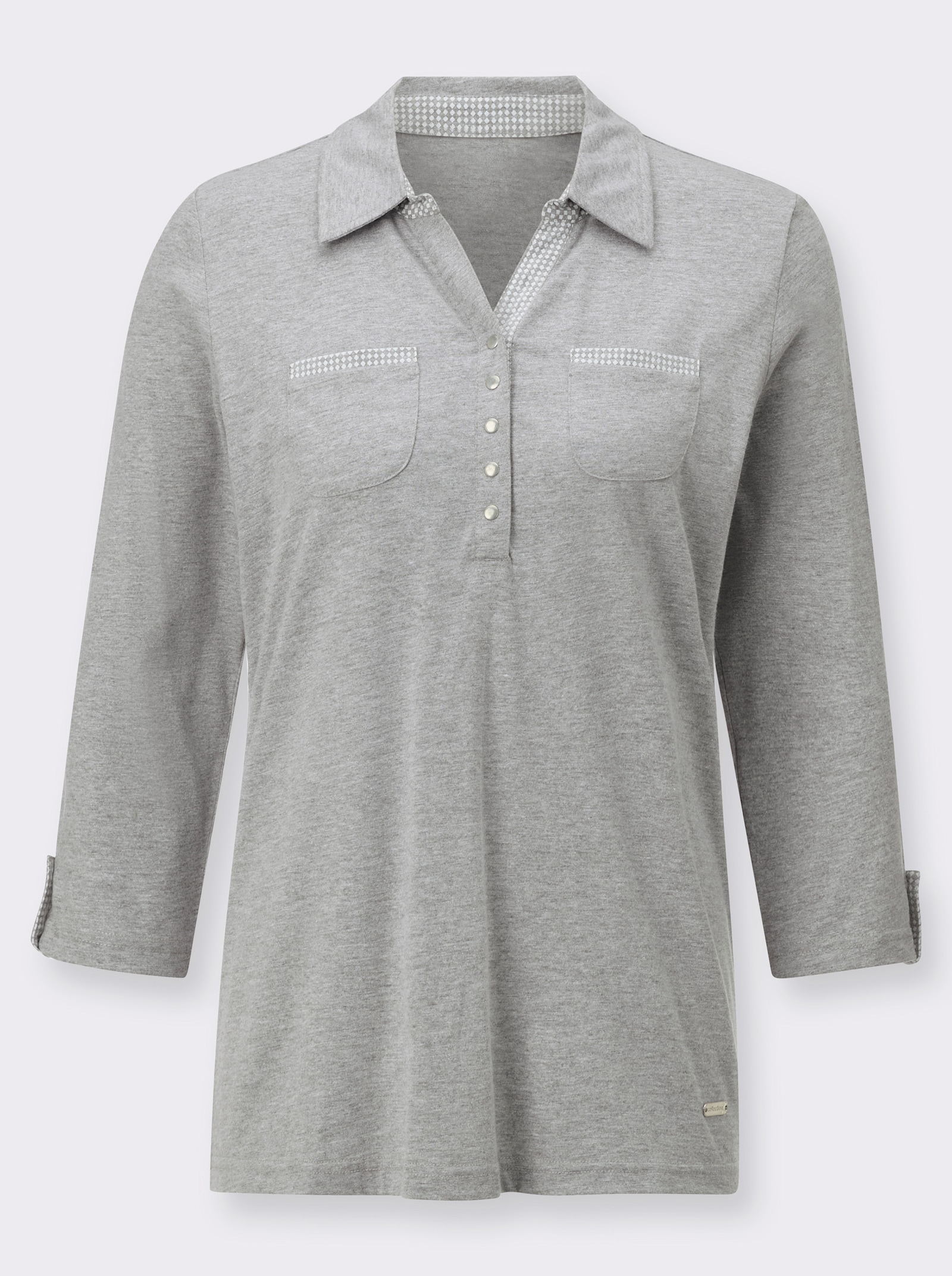 Polokošile s lištou na patentky - šedá-melír