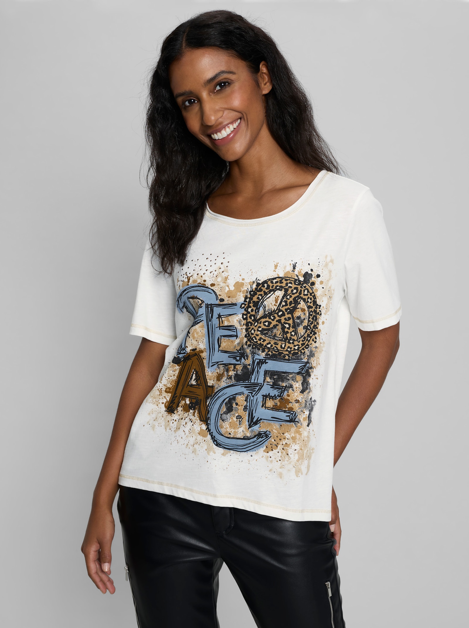 heine Shirt mit Print - ecru