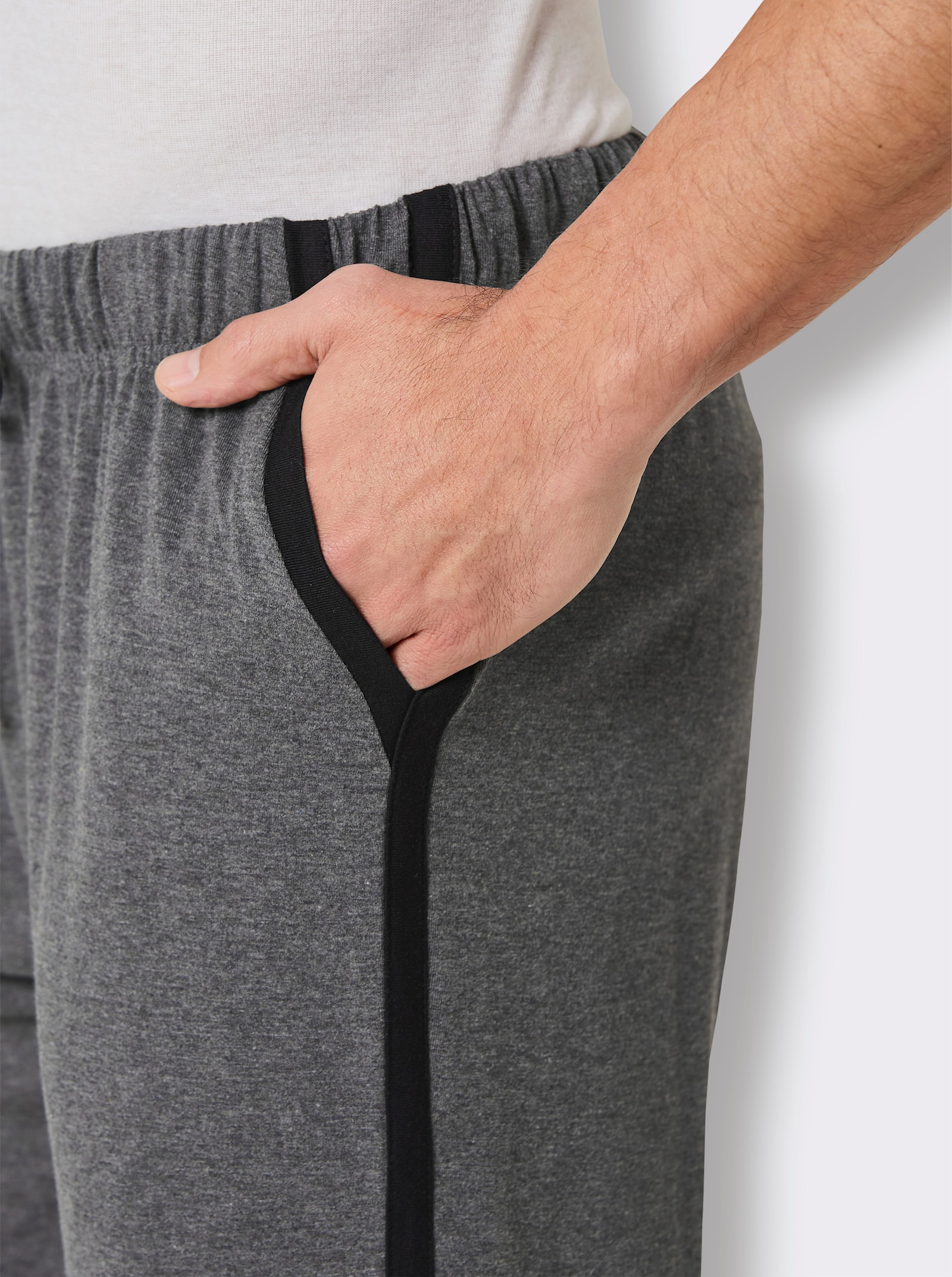 wäschepur men Hose lang - anthrazit-meliert-schwarz