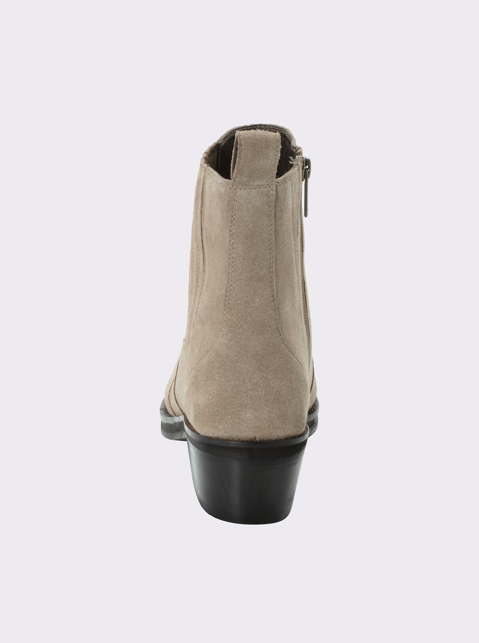 sheego Cowboy Stiefelette aus Veloursleder - beige