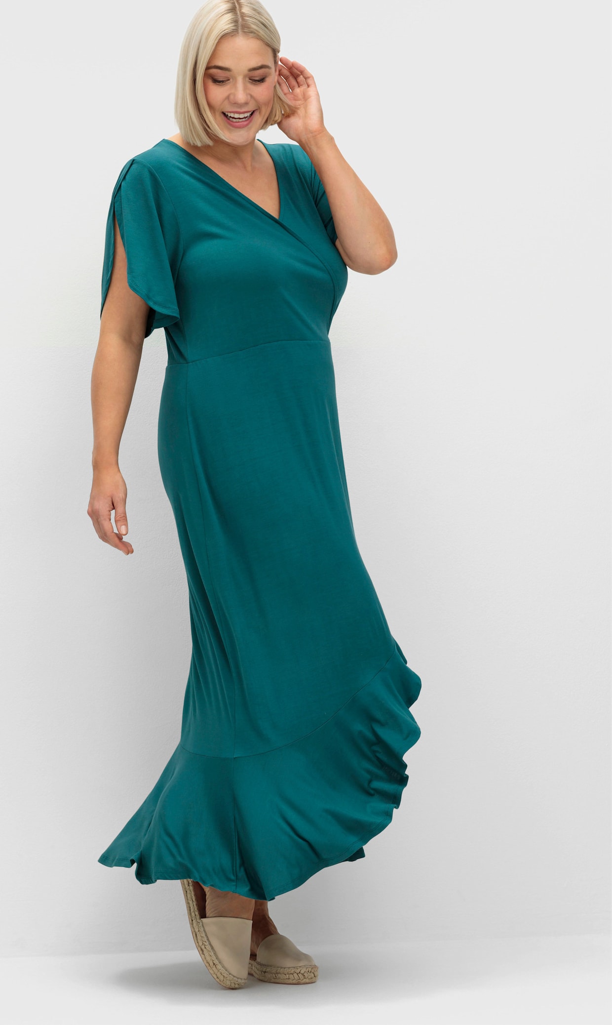 sheego Jersey jurk - petrol