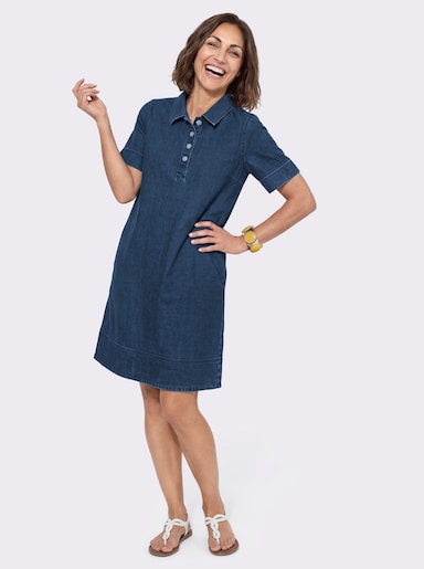 Jeanskleid in figurfreundlicher A-Linie - blue-stone-washed