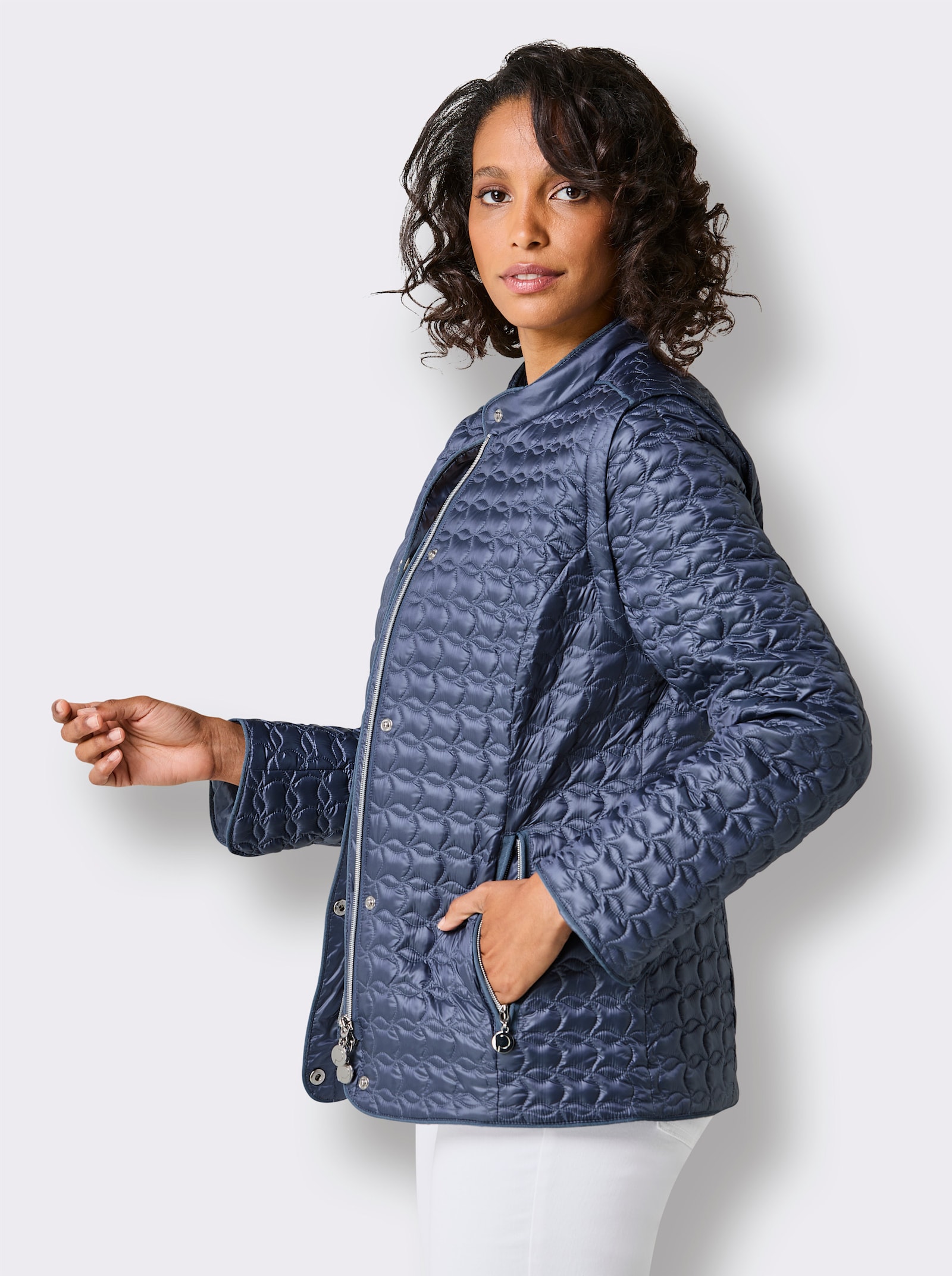 CREATION L PREMIUM Veste légère en duvet à manches amovibles - bleu fumée