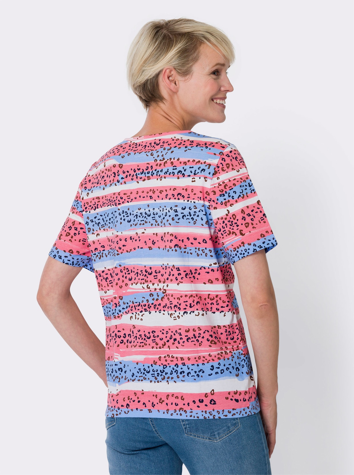 Doppelpack Shirts - himmelblau-flamingo-bedruckt + nachtblau