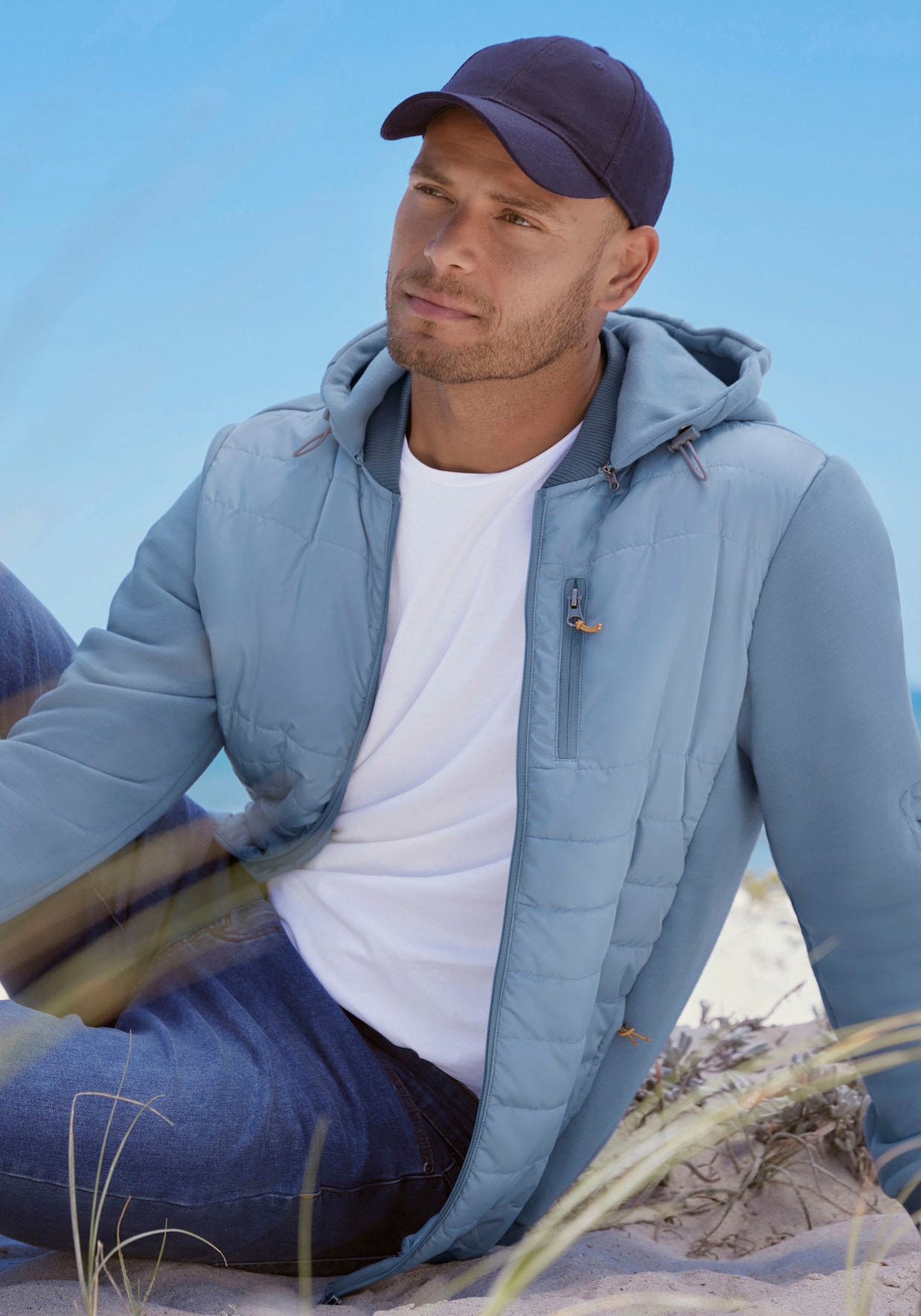 H.I.S Kapuzensweatjacke - blaugrau