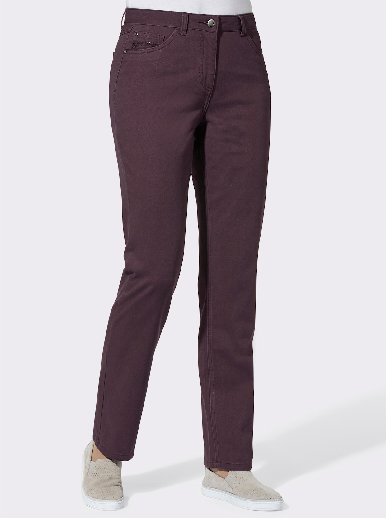 5-pocketjeans - aubergine