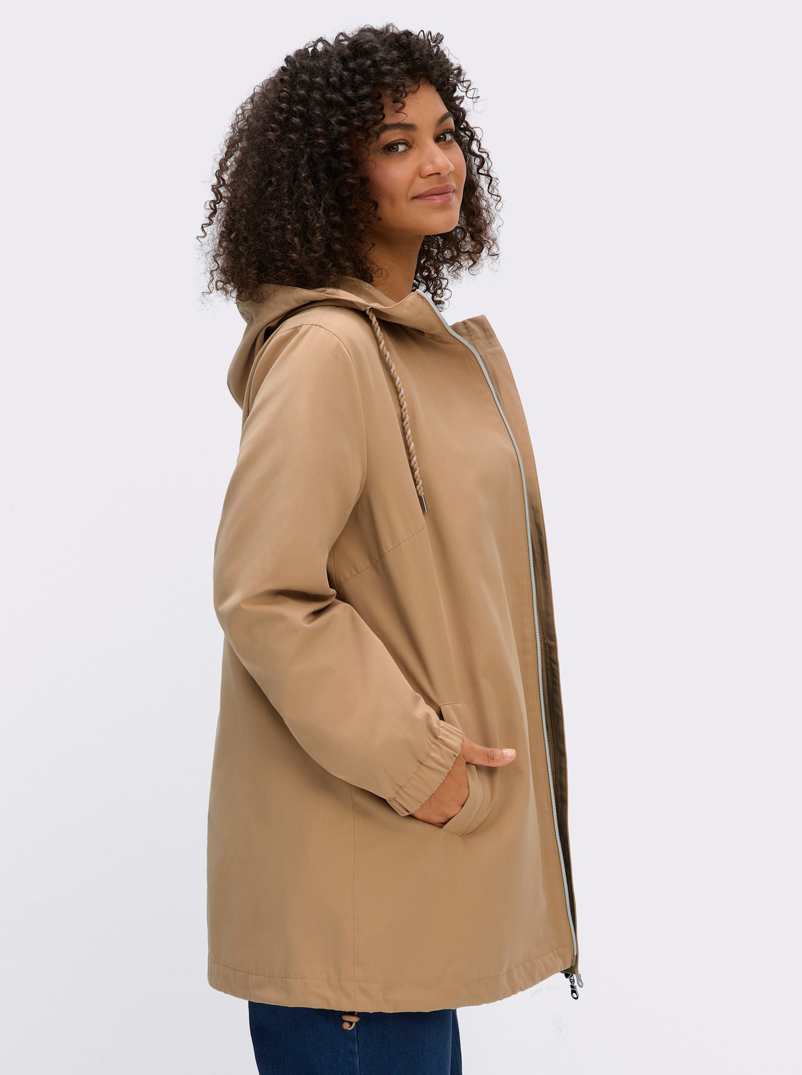 sheego Übergangsjacke in A-Linie - camel