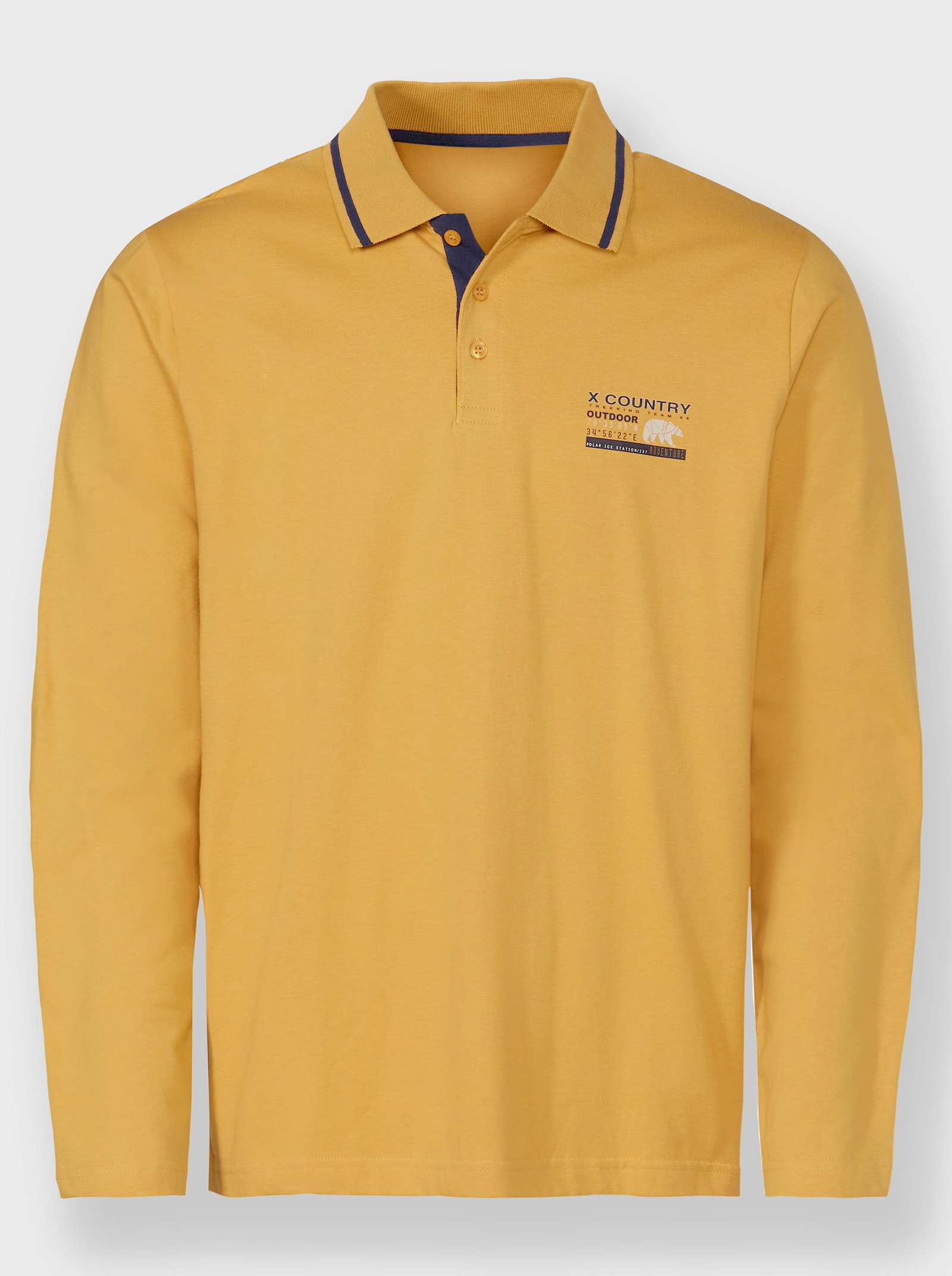 Catamaran Polokošeľa s dlhými rukávmi z bavlny - okrová