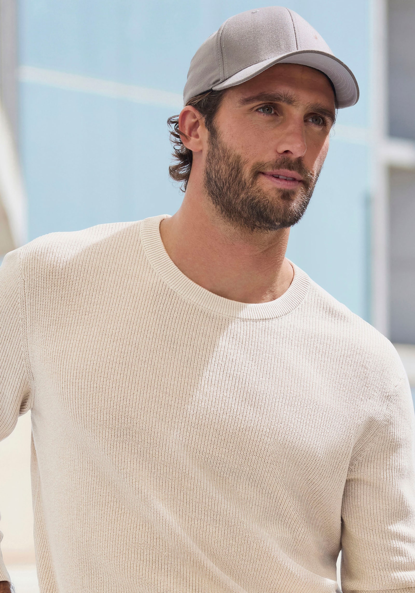 John Devin Gebreide pullover - beige