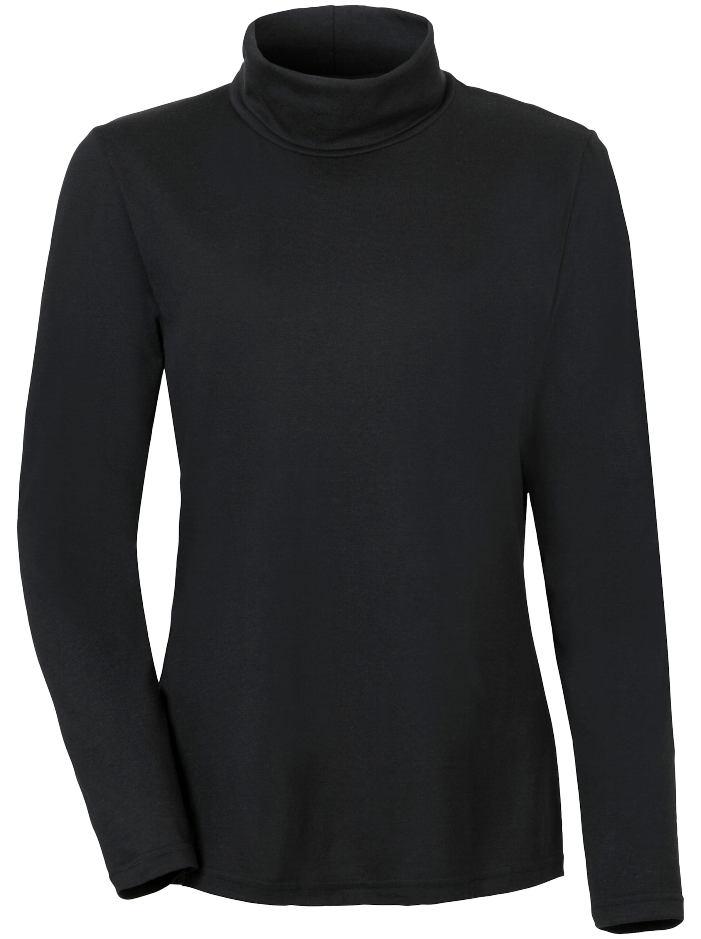 Lang Shirt  günstig Kaufen-Rollkragenshirt in schwarz von heine. Rollkragenshirt in schwarz von heine <![CDATA[Perfekt für drunter und drüber und angenehm sanft zur Haut: Rollkragen-Shirt in weicher Qualität. Langarm. OCS-zertifiziertes Produkt.]]>. 
