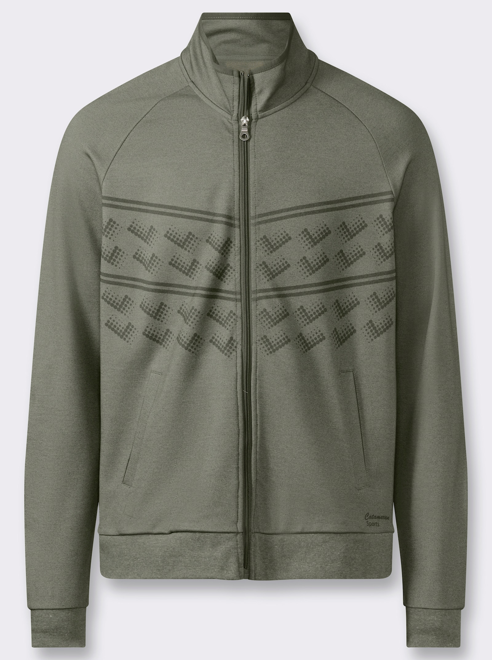 Catamaran Sports Sweatjacke mit Bündchenabschluss - khaki-meliert