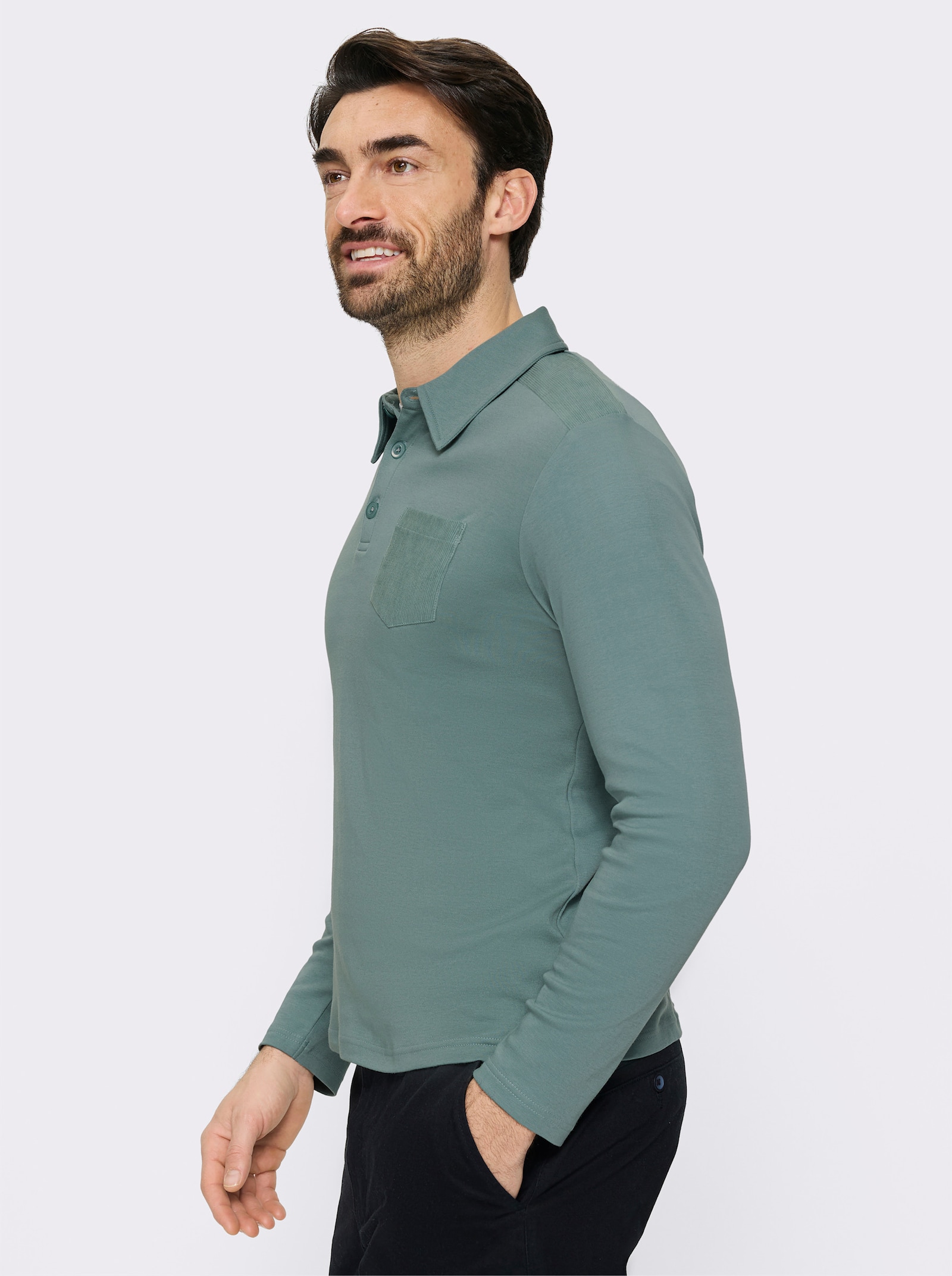 Catamaran Langarm-Poloshirt - jade
