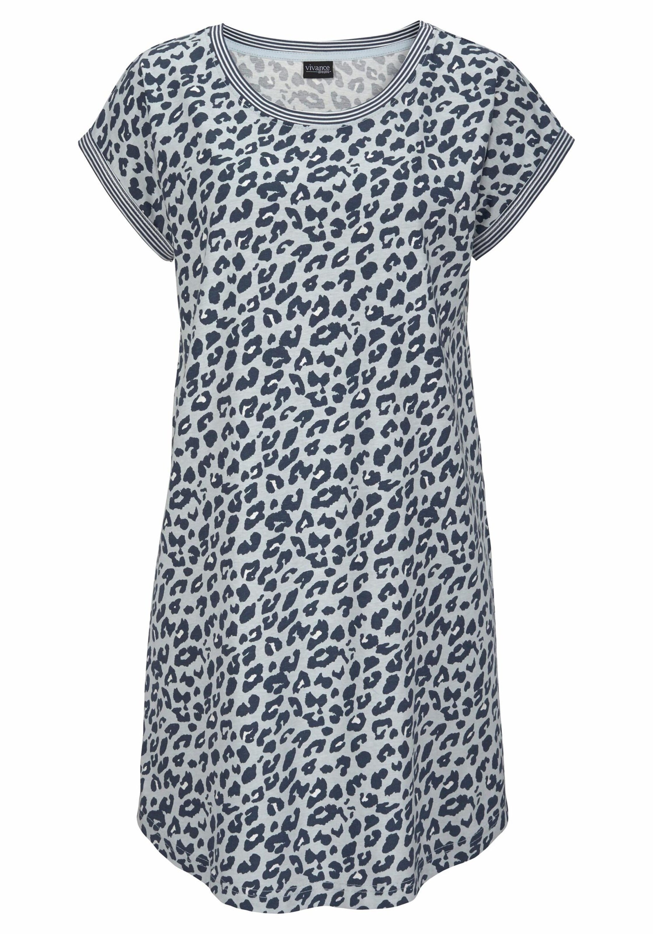 Damenmode Nachtwäsche & Homewear Vivance Dreams Nachthemd in hellblau-bedruckt Damenmode Nachtwäsche & Homewear Vivance Dreams Nachthemd in hellblau-bedruckt