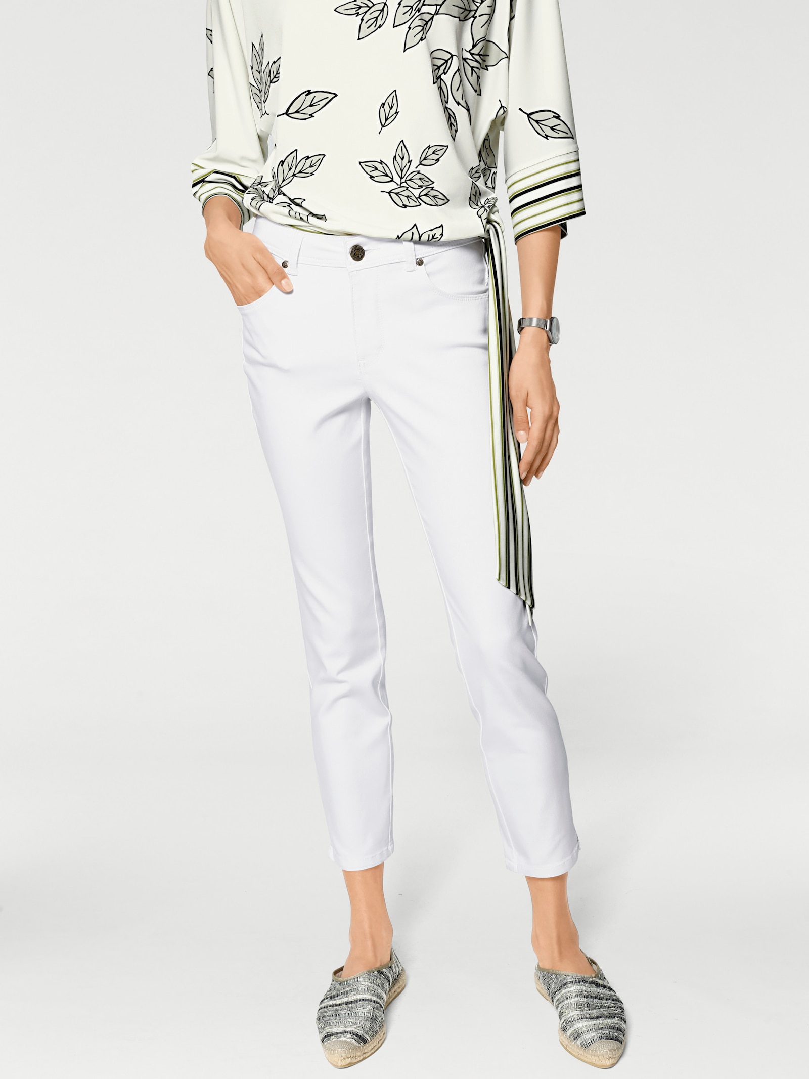 heine 7/8-Jeans mit Power-Mesh - weiß