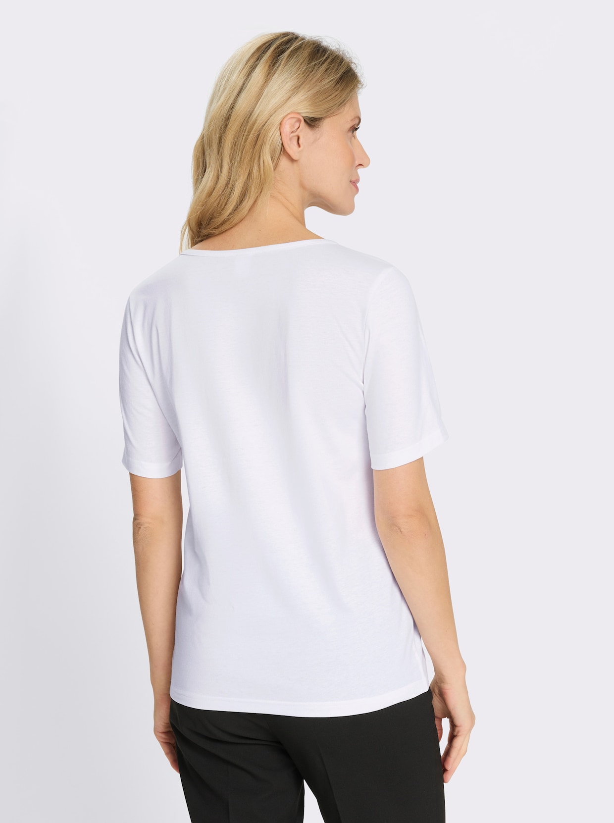 2-in-1-Shirt mit Glitzerdruck - ecru