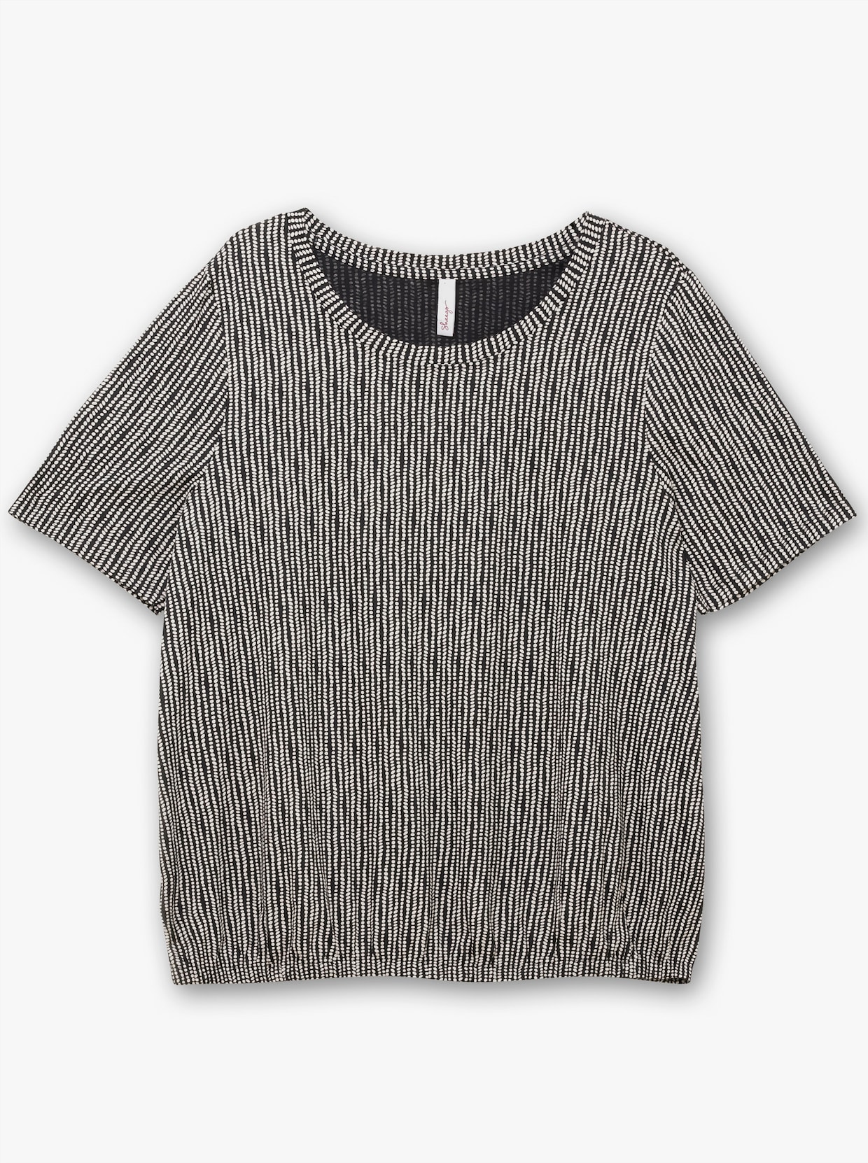 sheego Kurzarmshirt - schwarz-gemustert
