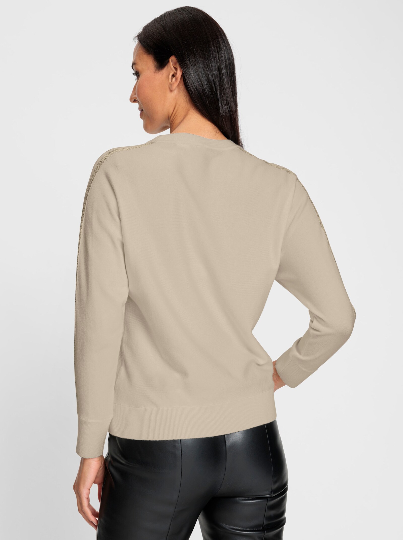 heine Langarm-Pullover mit Fledermausärmeln - sand