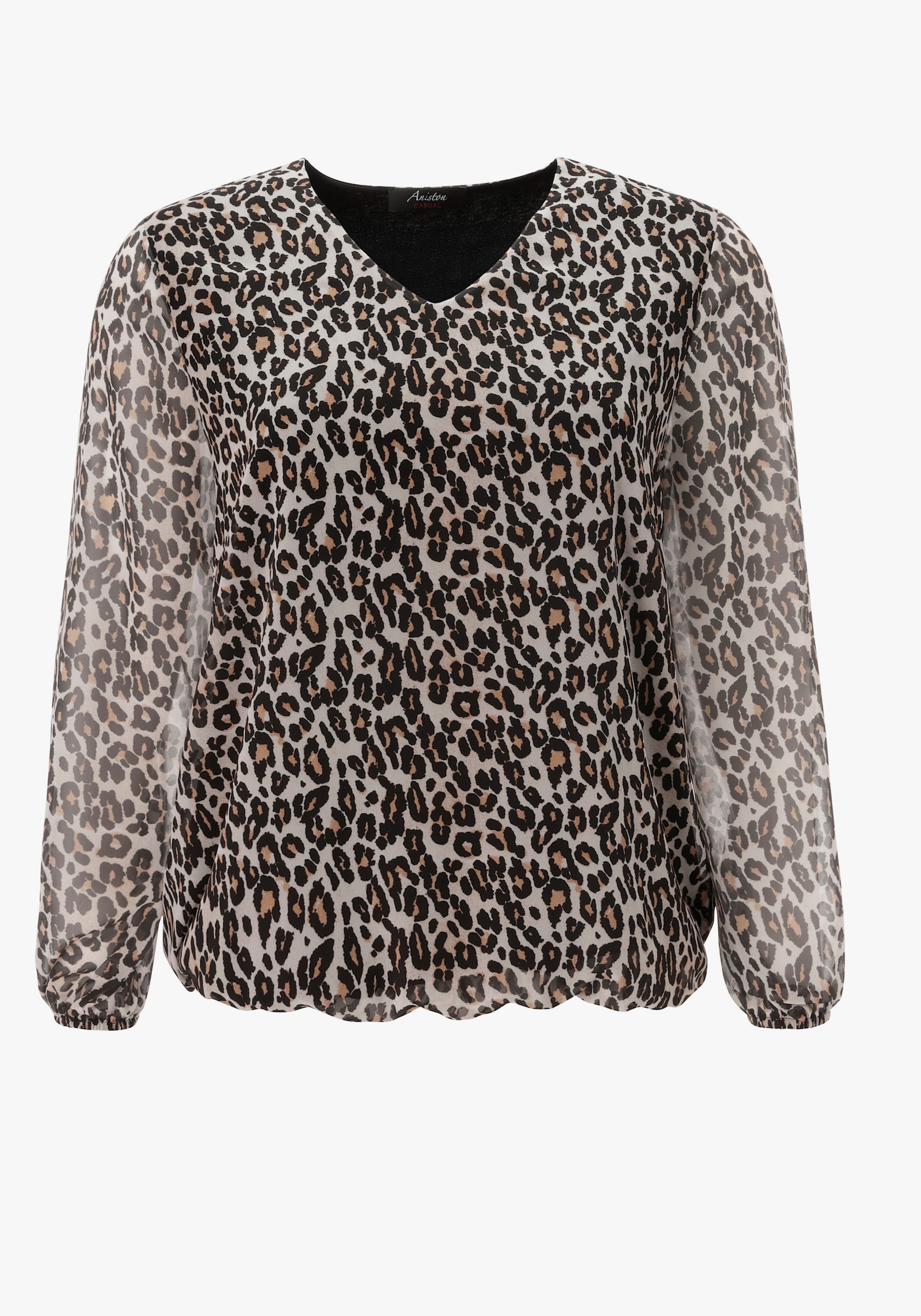 Aniston PLUS Schlupfbluse - natur-beige-schwarz