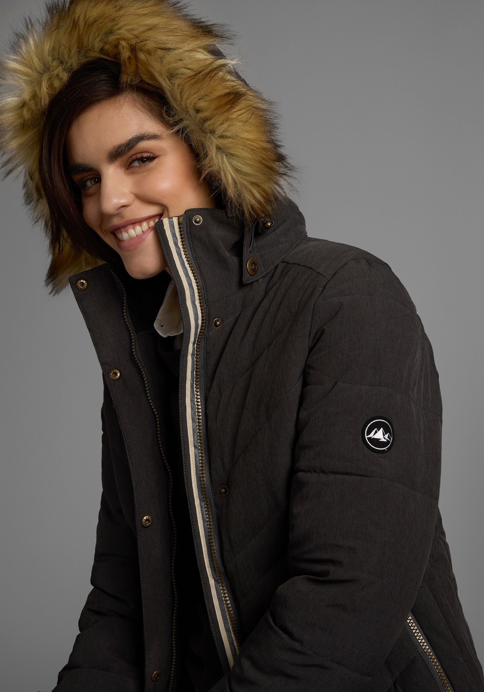 Polarino Steppmantel - anthrazit