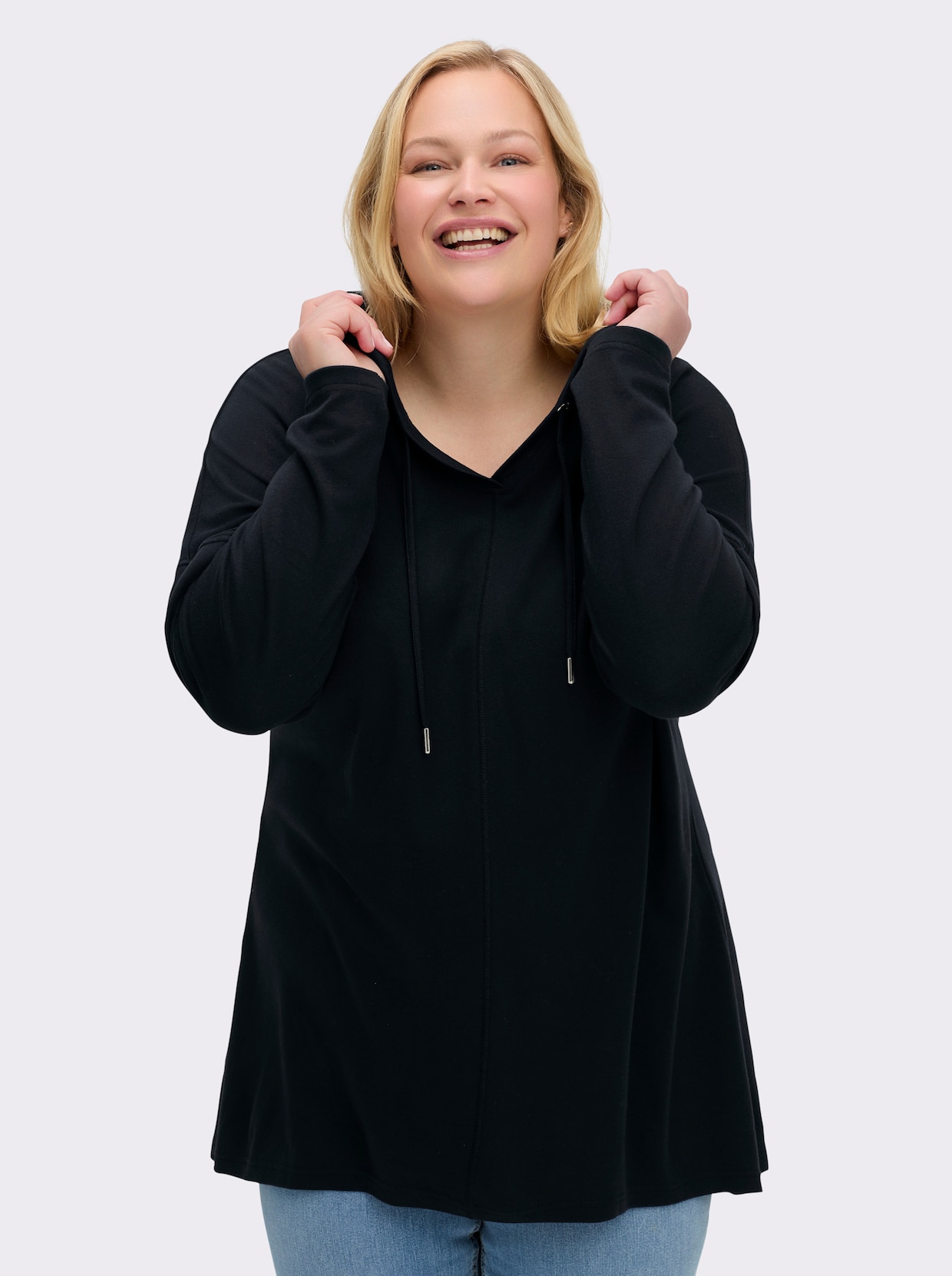 sheego Sweatshirt - tiefblau