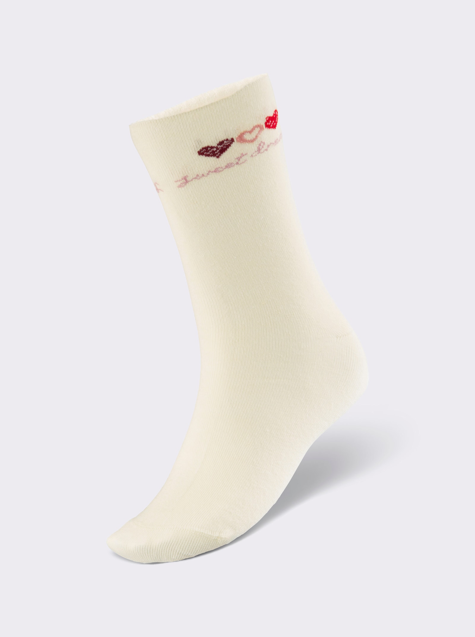 wäschepur Damen-Socken - ecru-kirsche