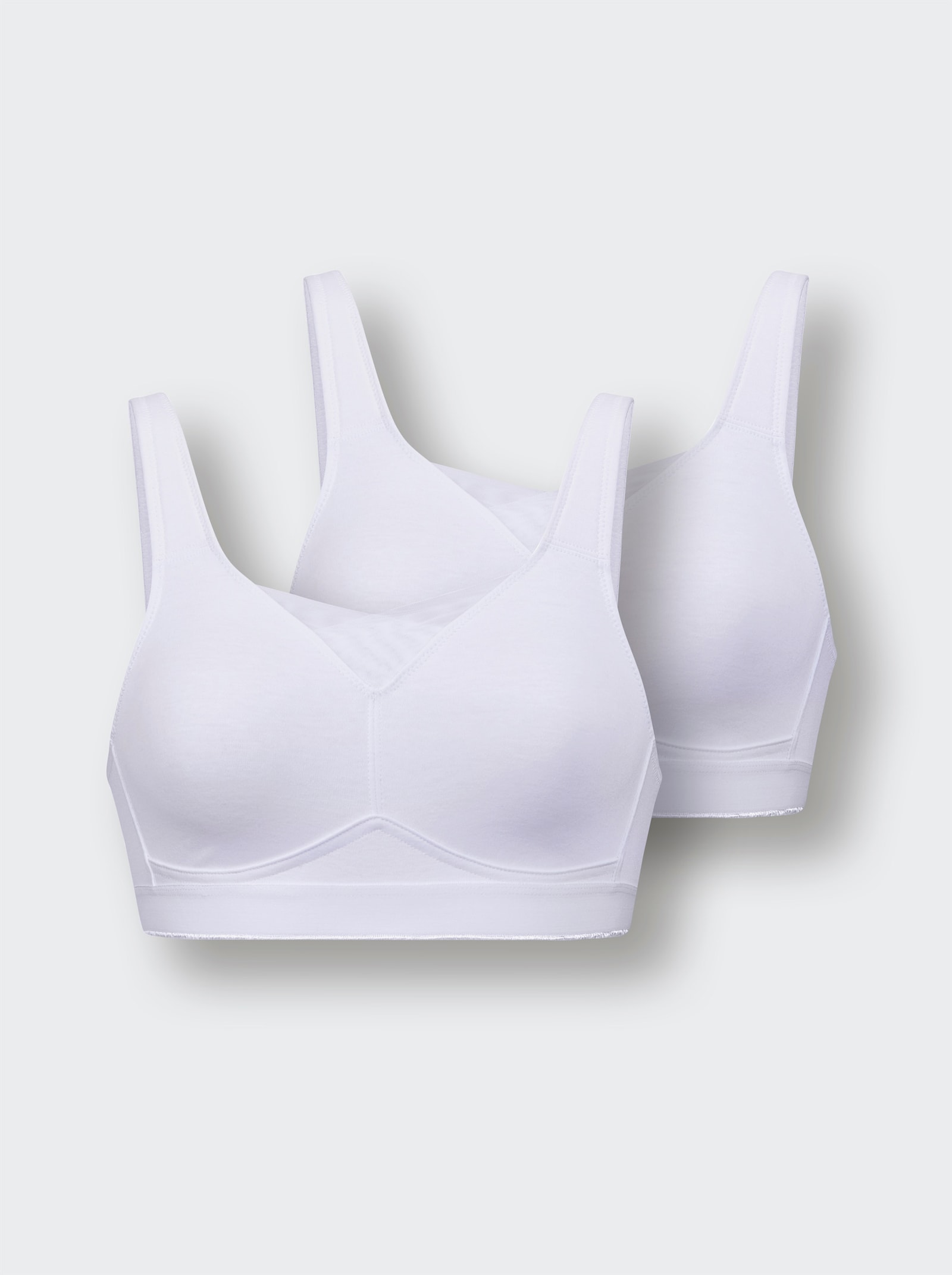 wäschepur Soutien-gorge confort sans armatures avec bretelles confortables - blanc
