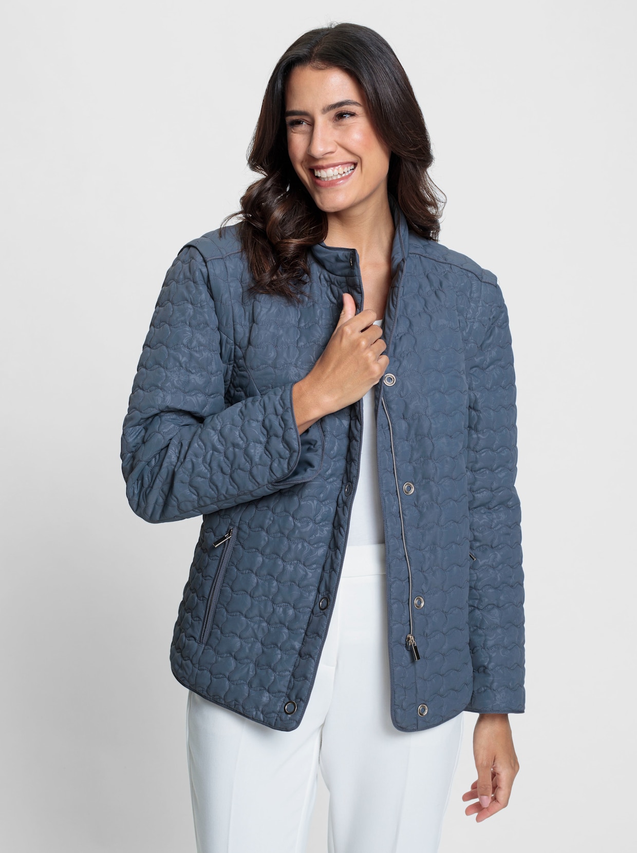 2-in-1-Jacke - rauchblau-bedruckt