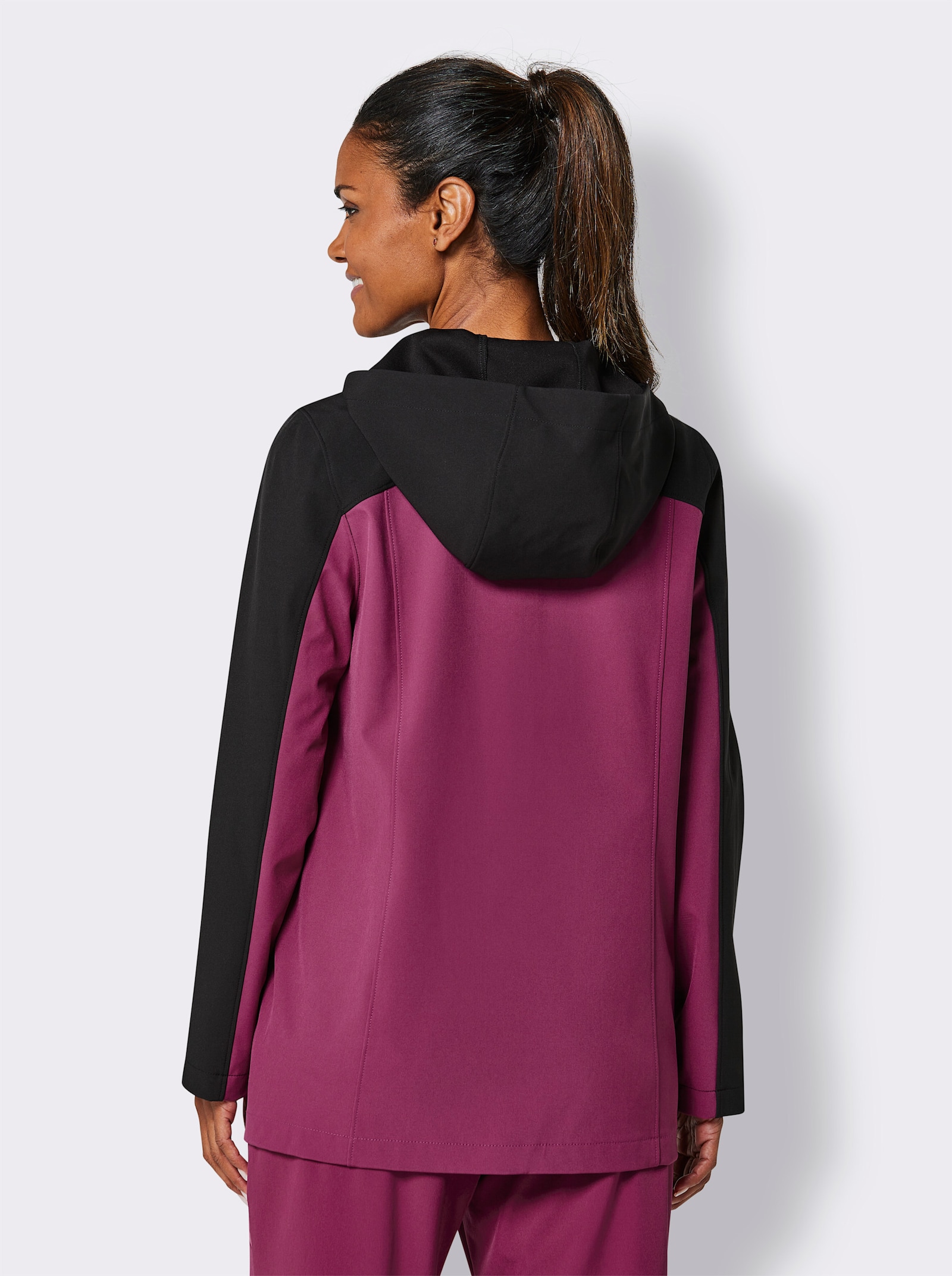 Catamaran Sports Softshelljacke mit Brusttasche - schwarz-malve