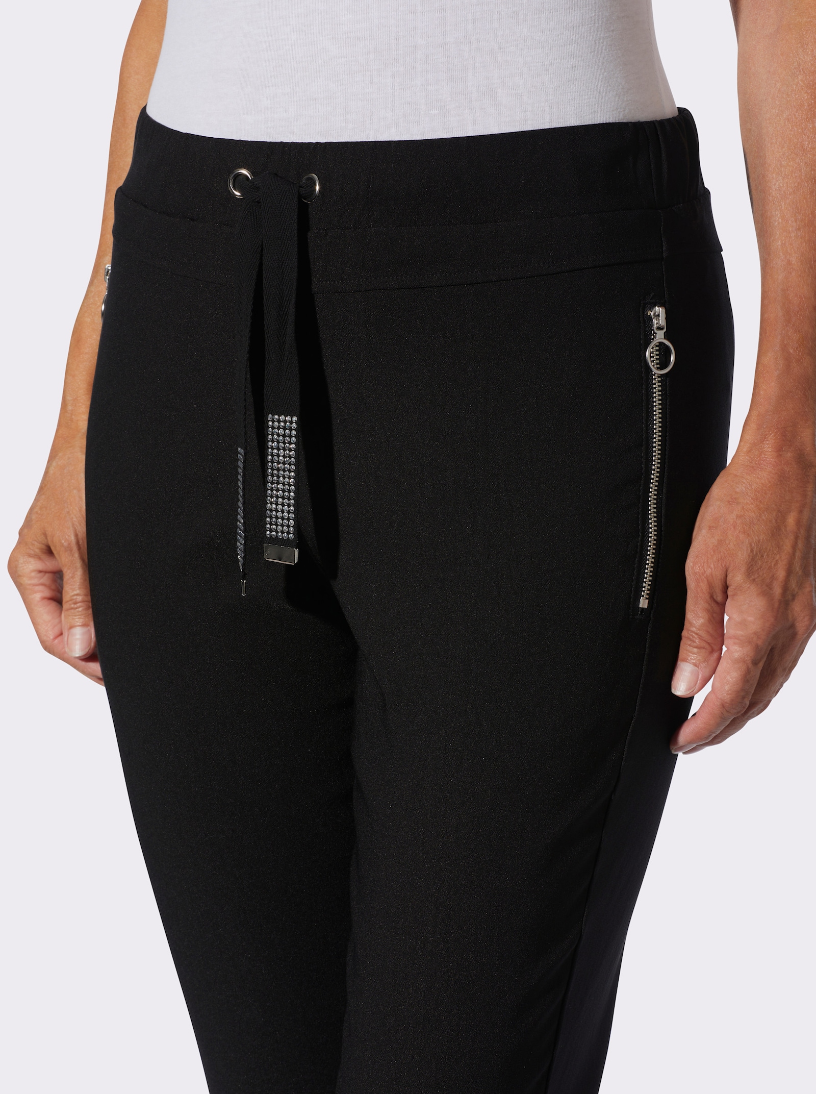 Bengalinhose in knöchelfreier Länge - schwarz