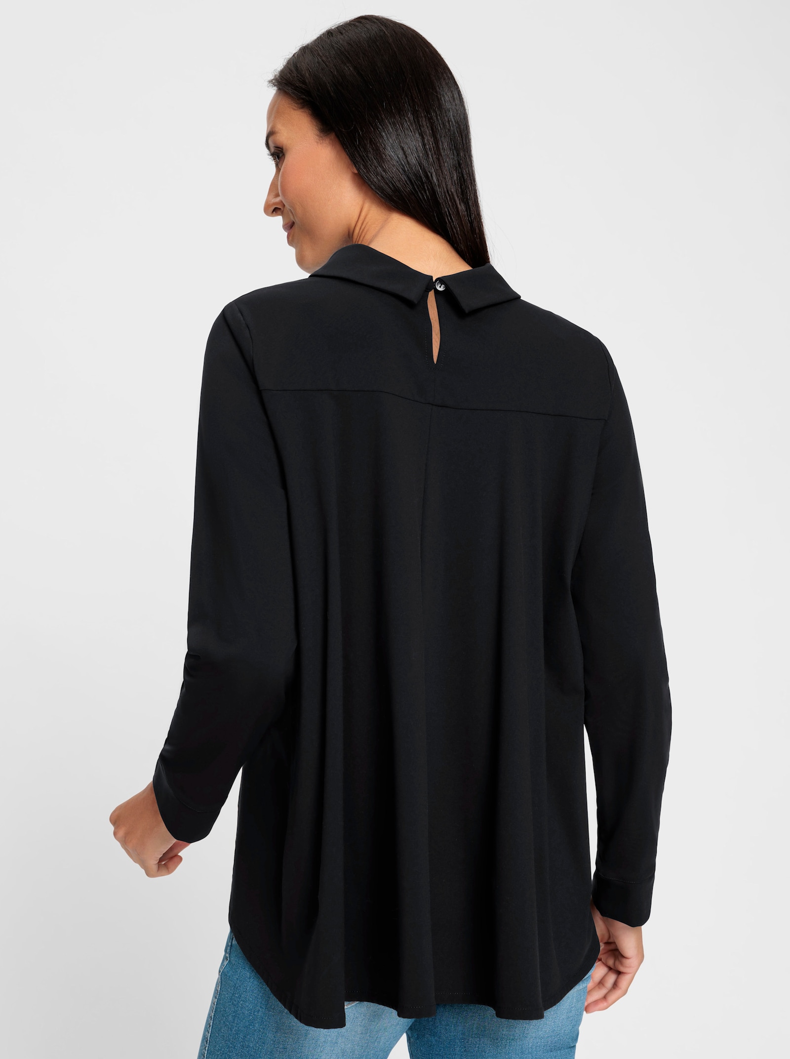 heine T-shirt avec bouton au dos - noir