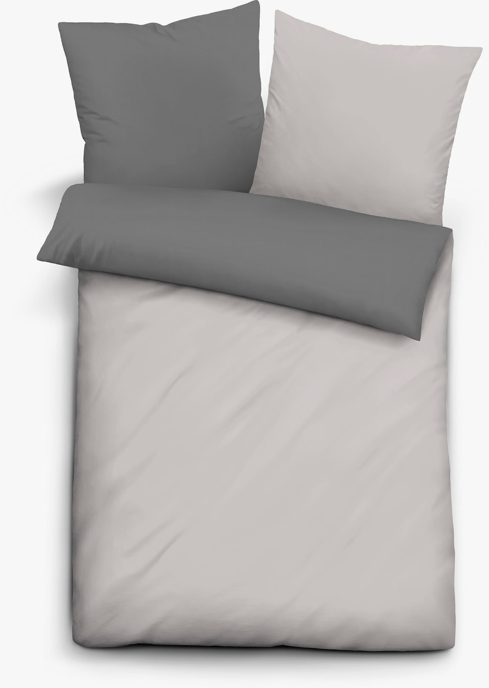 Biberna Bettwäsche - hellgrau-dunkelgrau