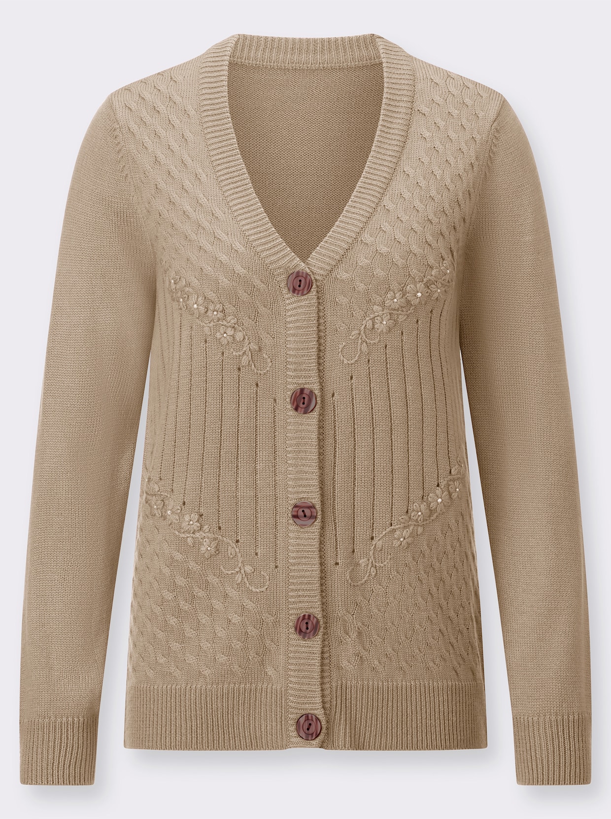 Strickjacke - beige