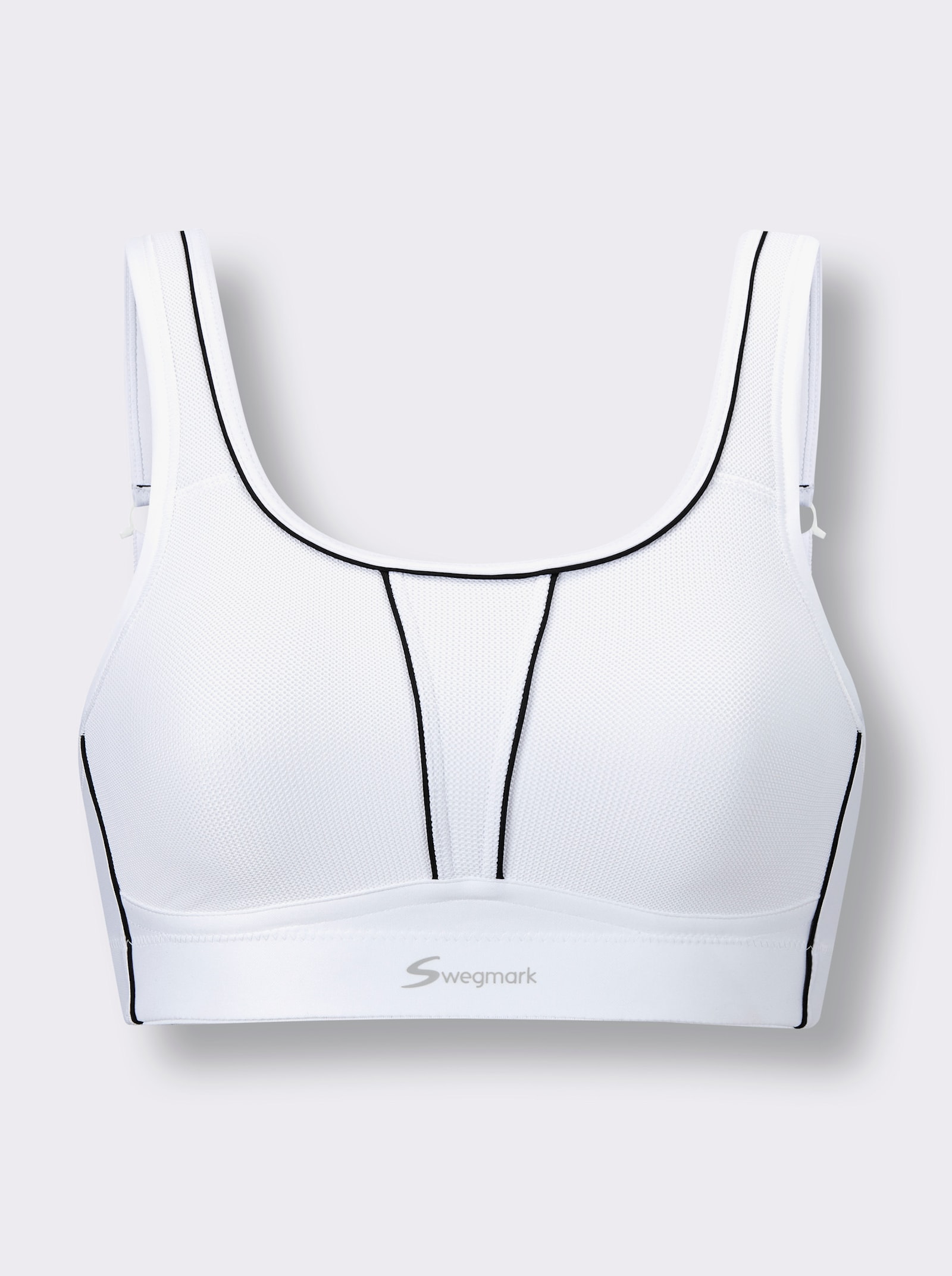 Swegmark Sport-BH ohne Bügel mit Ringerrücken-Funktion - weiß