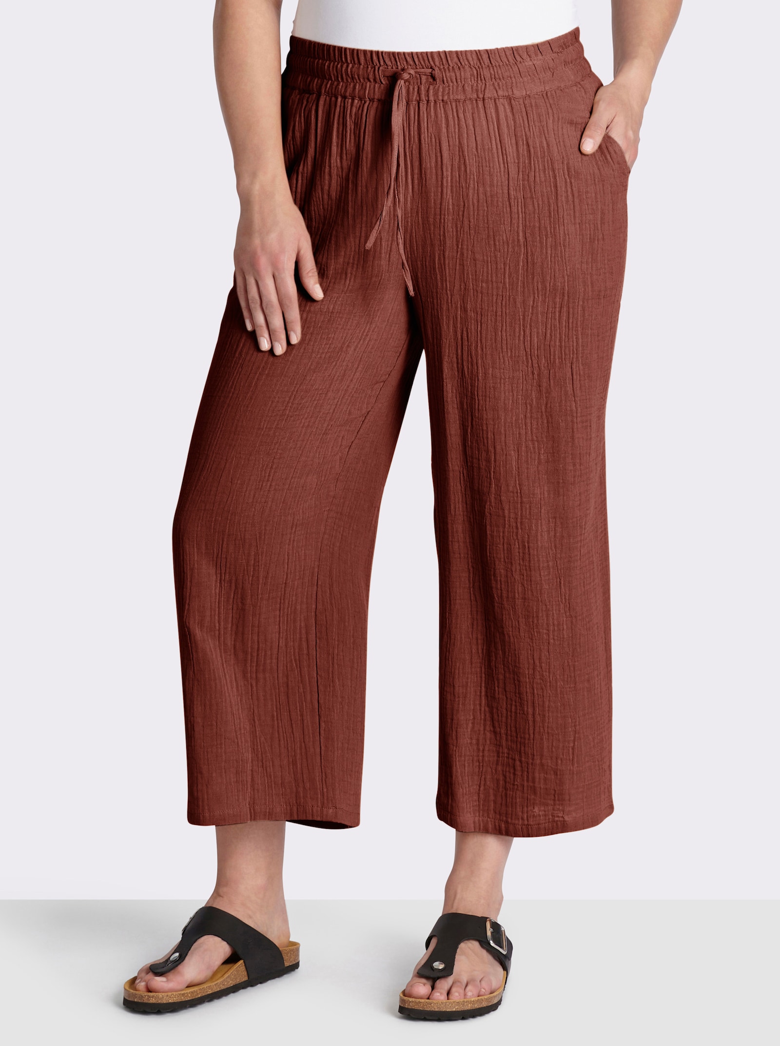 Culotte in Struktur-Qualität - rotbraun