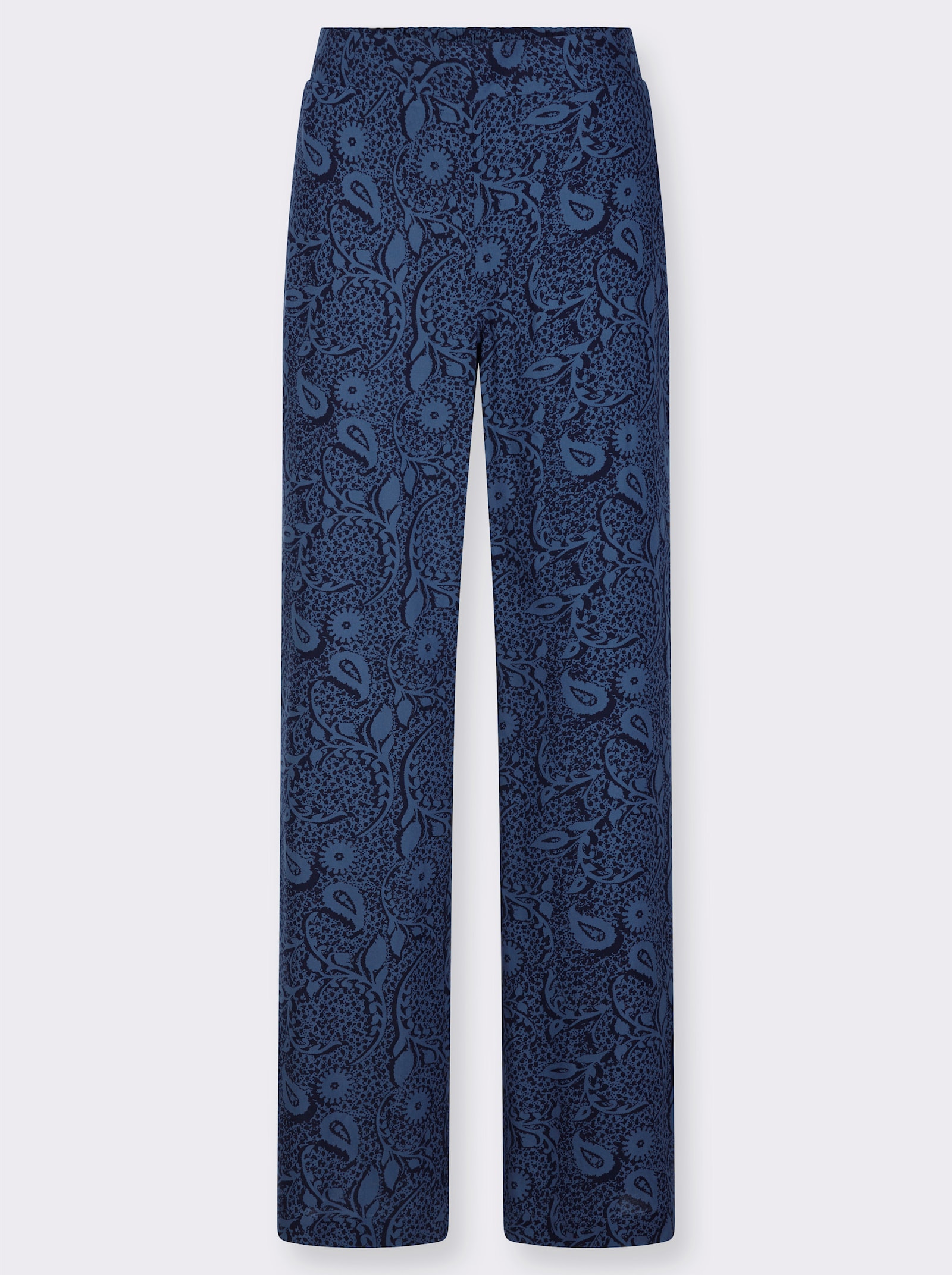 Druckhose in Schlupfform - jeansblau-marine-bedruckt
