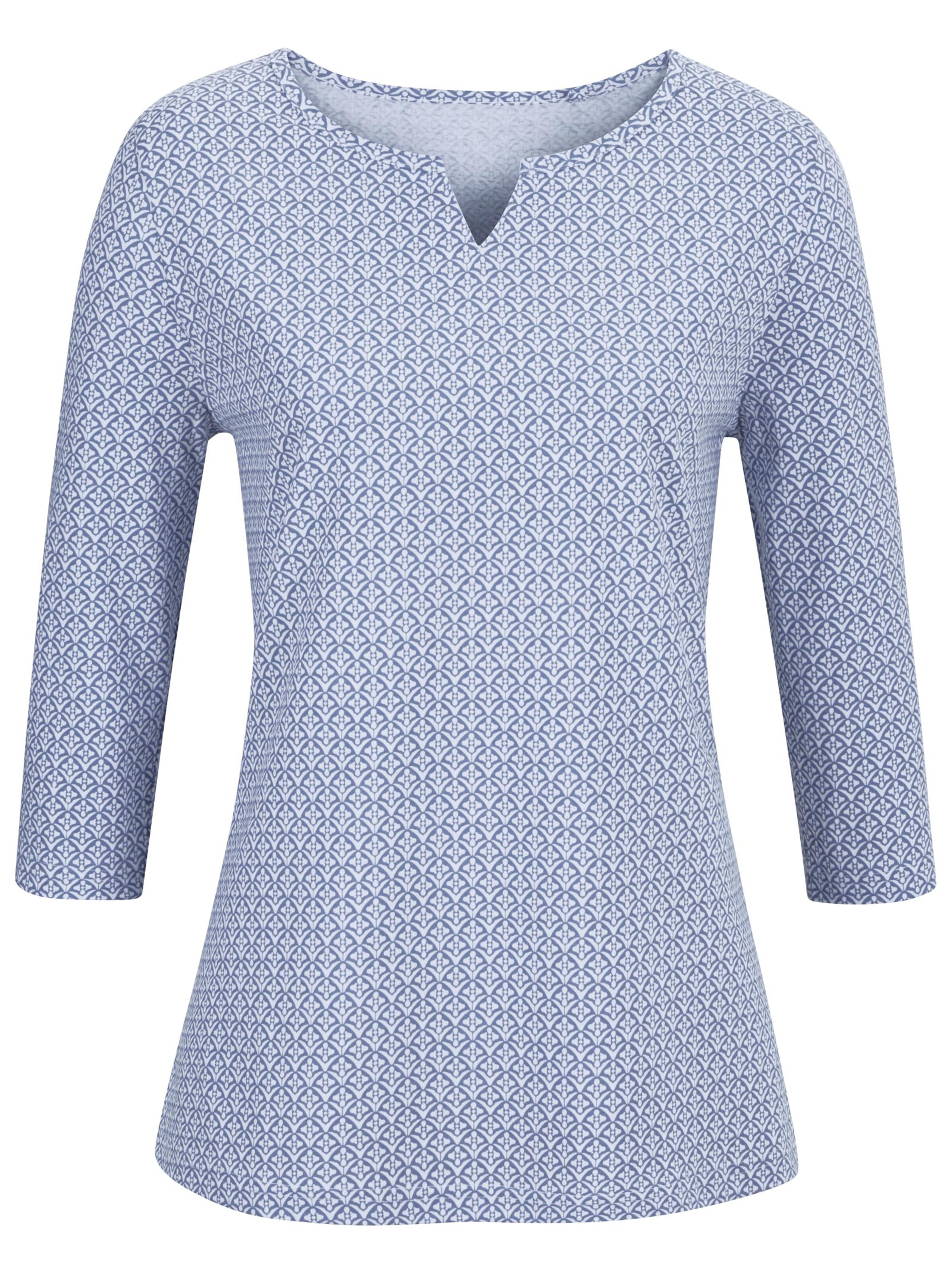 Shirt - jeansblau-gemustert